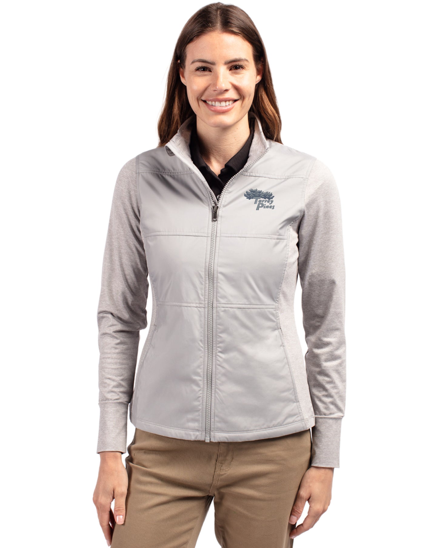 Torrey Pines Cutter & Buck Stealth Recycled Hybrid Quilted Womens Windbreaker Jacket