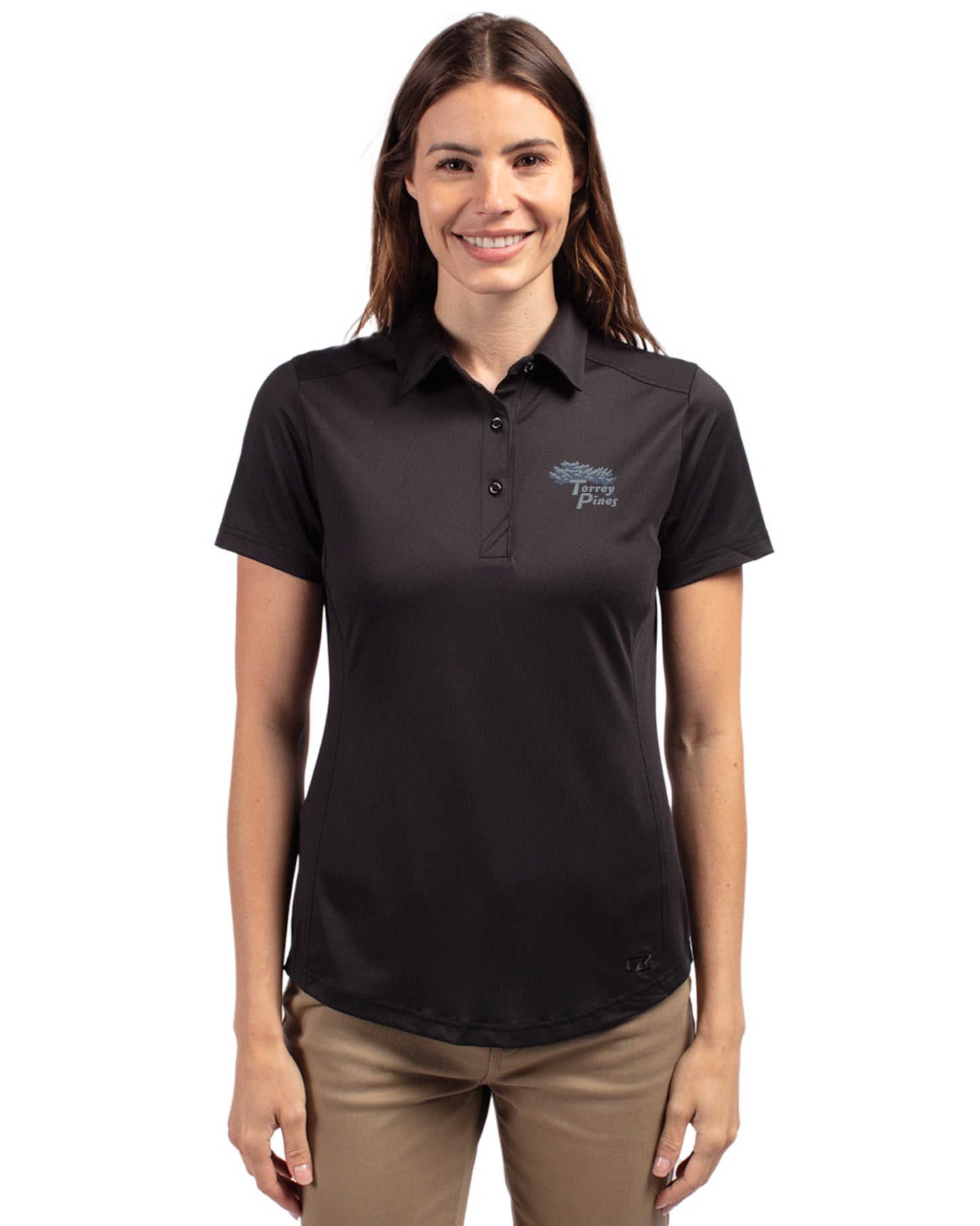 Torrey Pines Cutter & Buck Prospect Recycled Featherlight Stretch Womens Polo