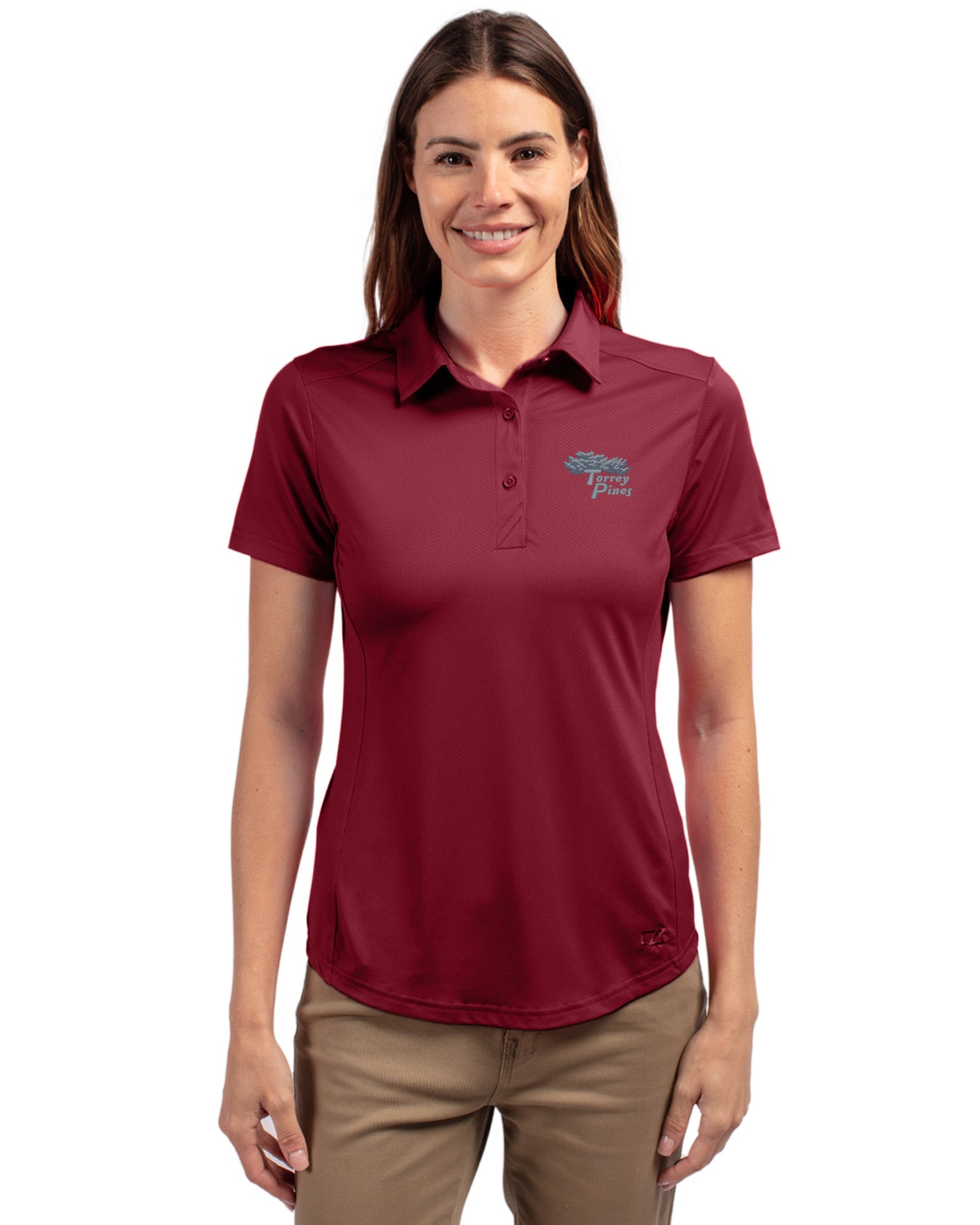 Torrey Pines Cutter & Buck Prospect Recycled Featherlight Stretch Womens Polo