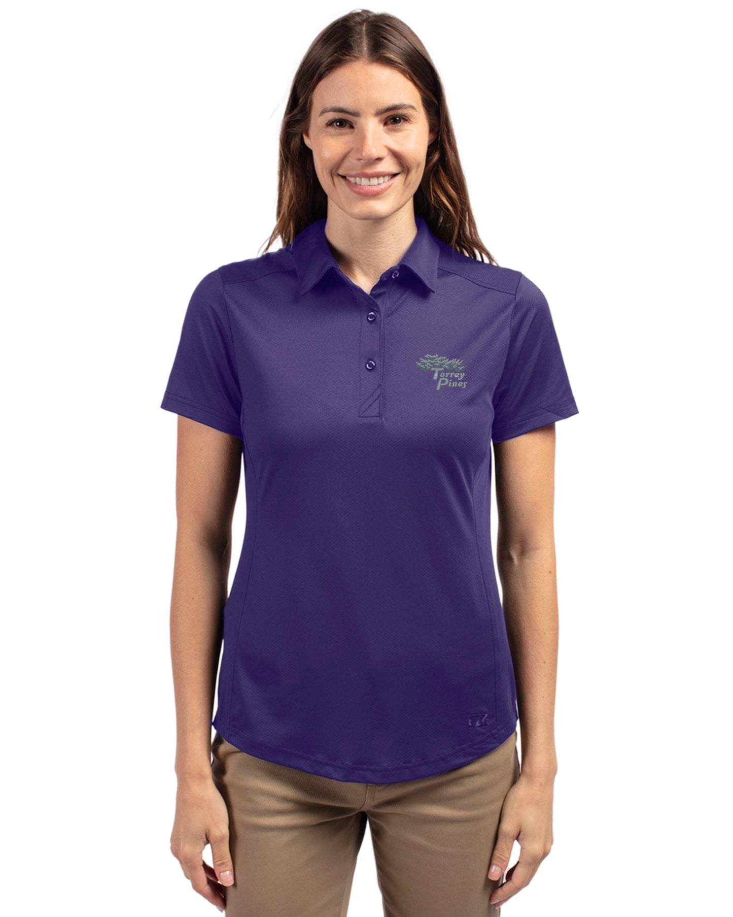 Torrey Pines Cutter & Buck Prospect Recycled Featherlight Stretch Womens Polo