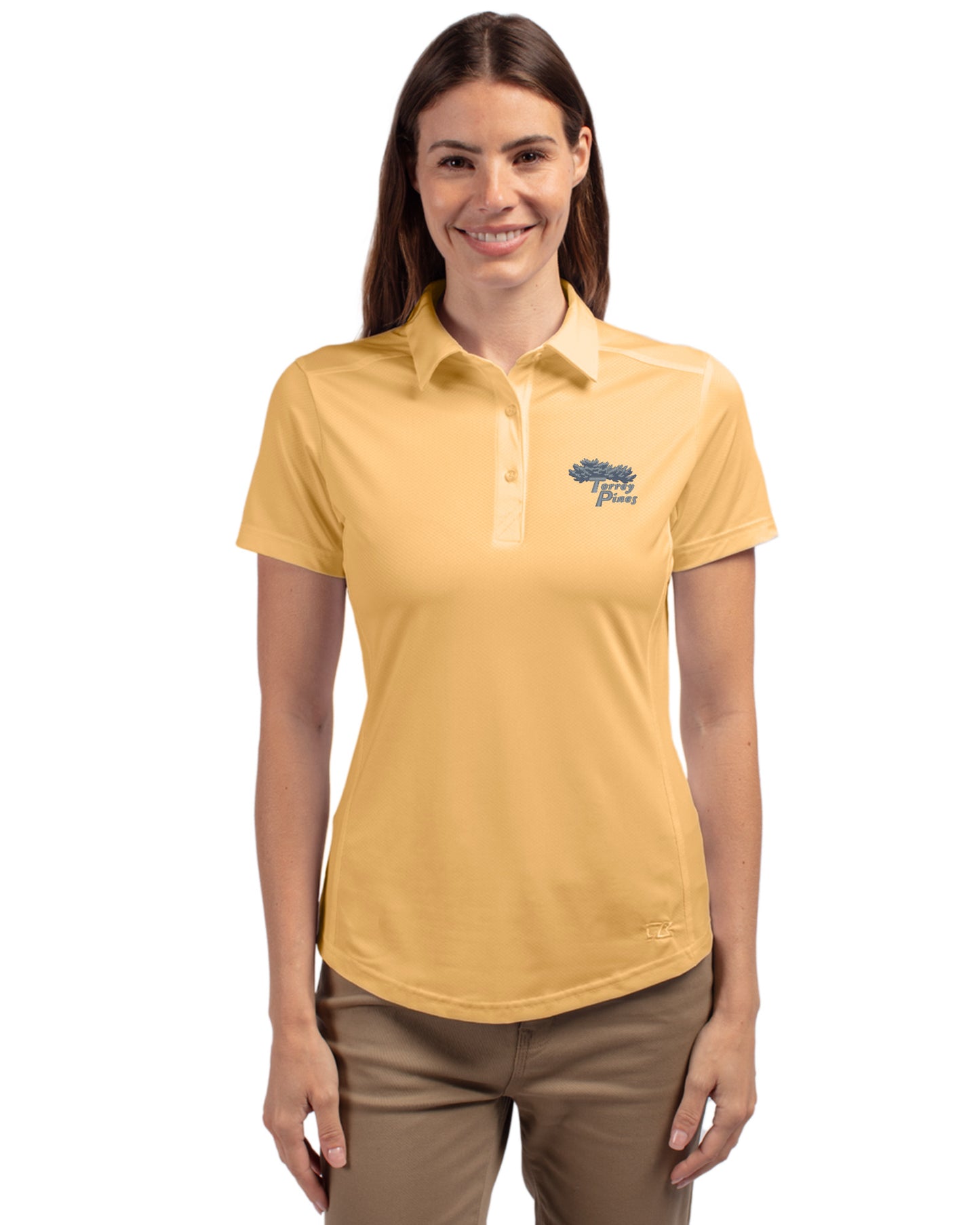 Torrey Pines Cutter & Buck Prospect Recycled Featherlight Stretch Womens Polo