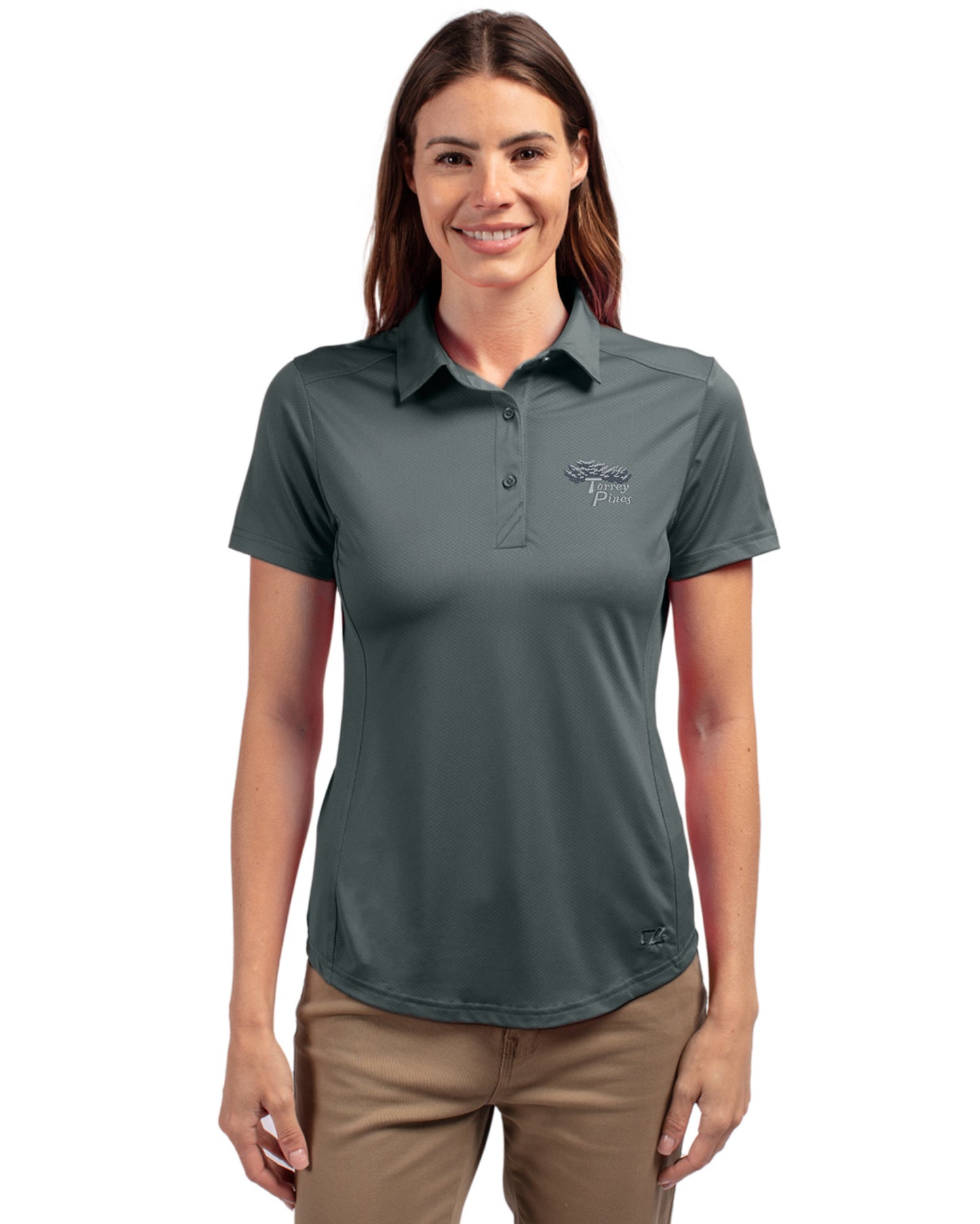 Torrey Pines Cutter & Buck Prospect Recycled Featherlight Stretch Womens Polo