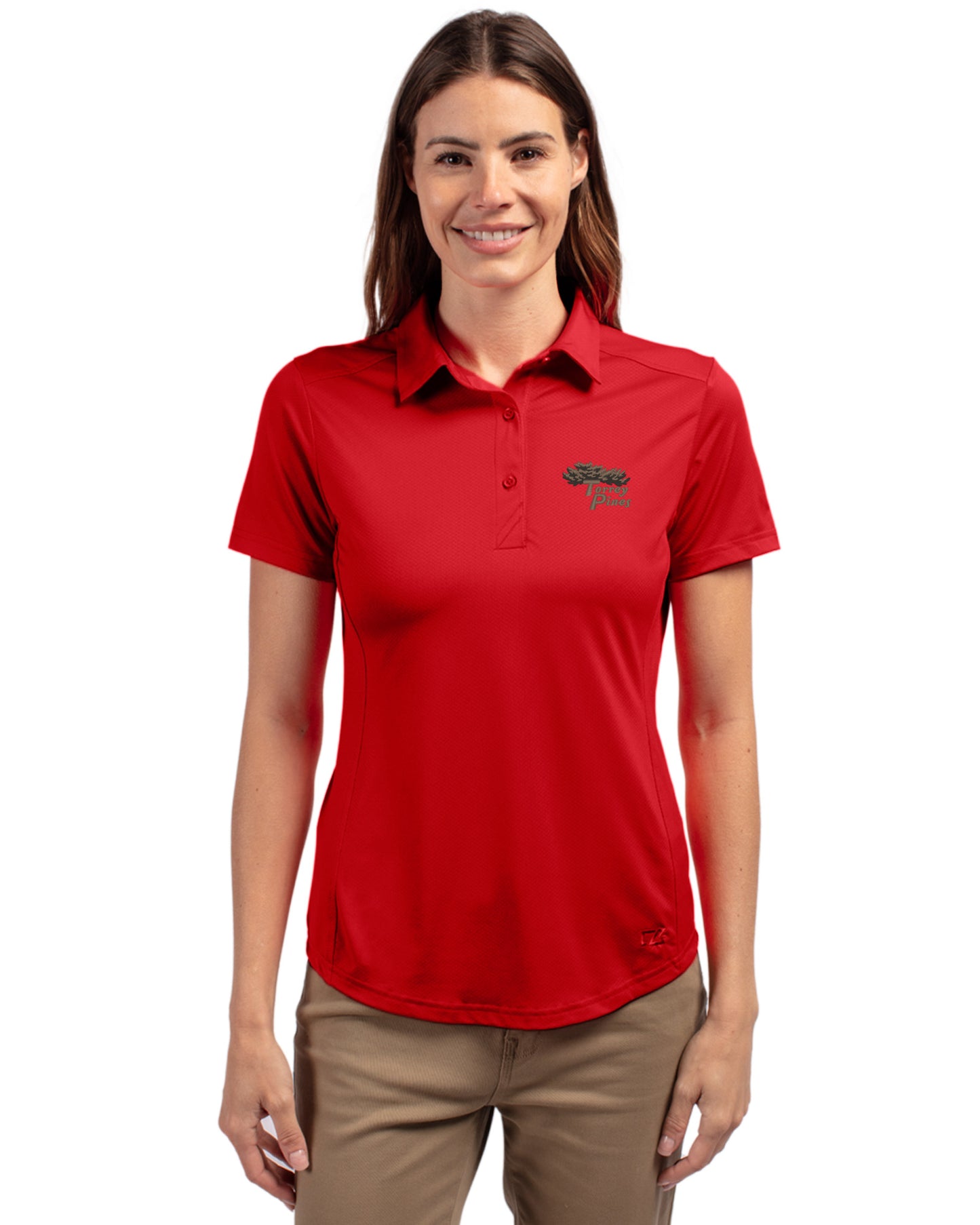 Torrey Pines Cutter & Buck Prospect Recycled Featherlight Stretch Womens Polo