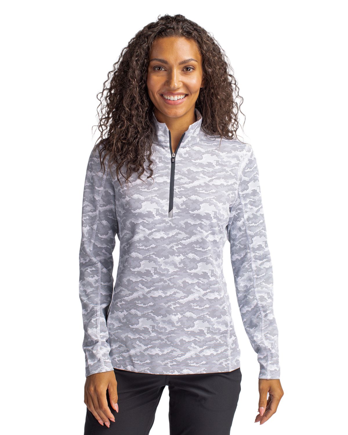 Cutter & Buck Traverse Recycled SmoothStretchWomensCamo Quarter ZipPullover