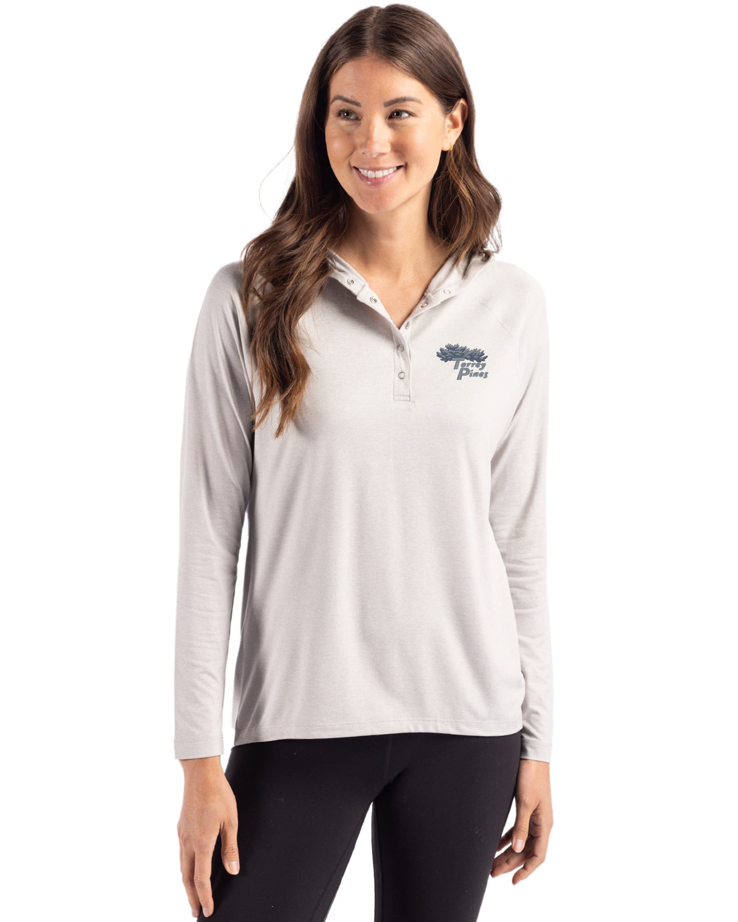 Torrey Pines Cutter & Buck Coastline Recycled Double Peached Womens Hooded Pullover
