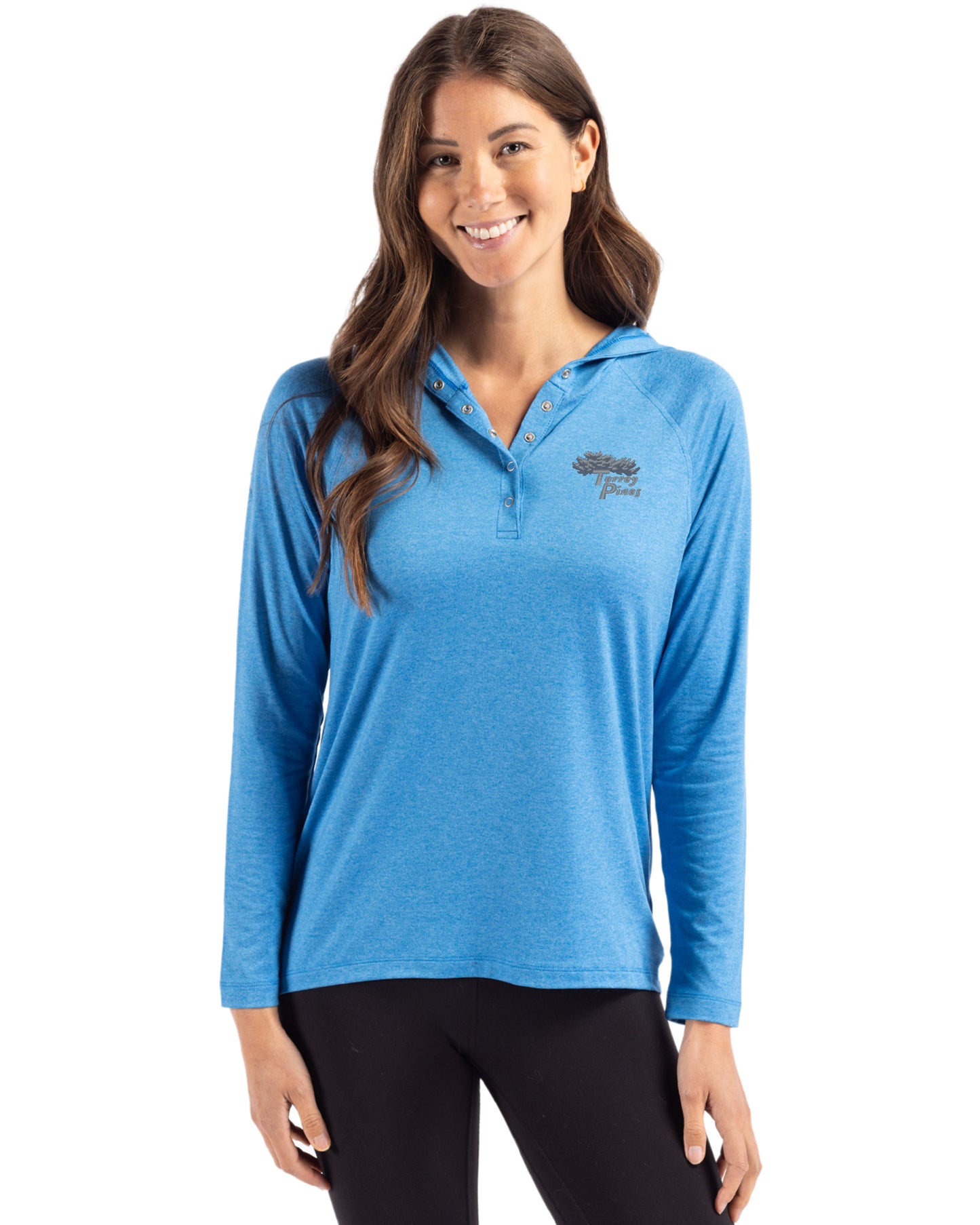 Torrey Pines Cutter & Buck Coastline Recycled Double Peached Womens Hooded Pullover
