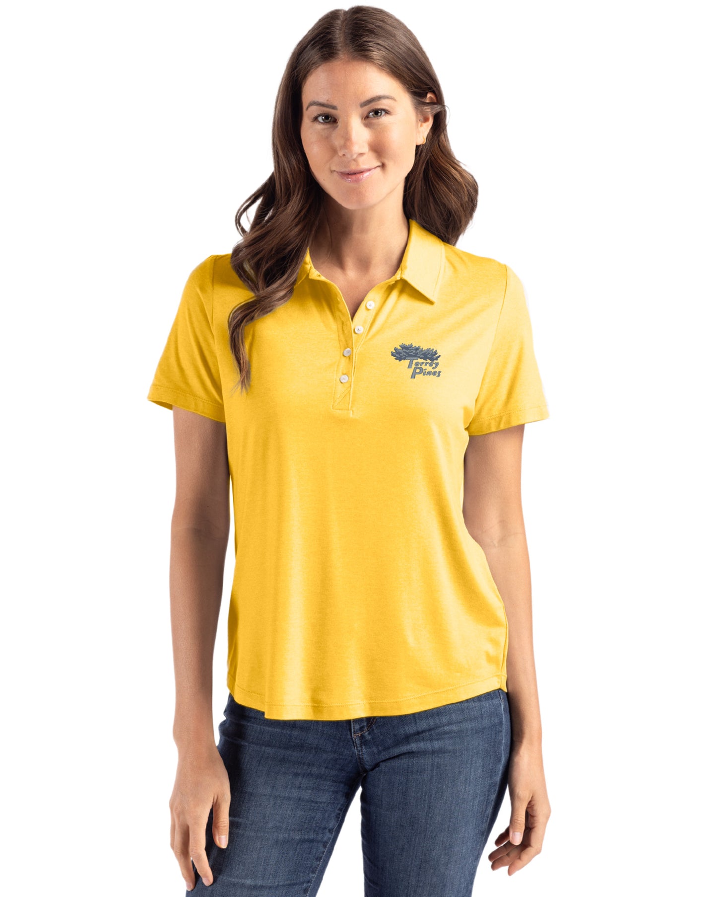 Torrey Pines Cutter & Buck Coastline Recycled Double Peached Womens Polo