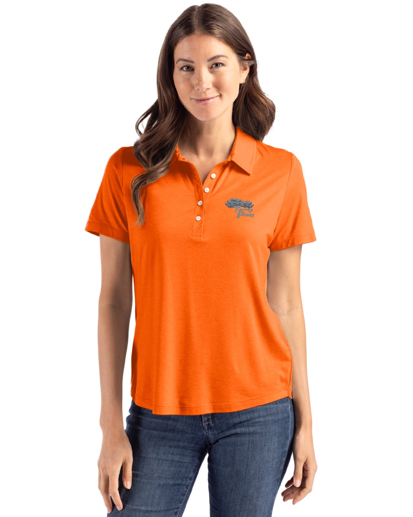 Torrey Pines Cutter & Buck Coastline Recycled Double Peached Womens Polo