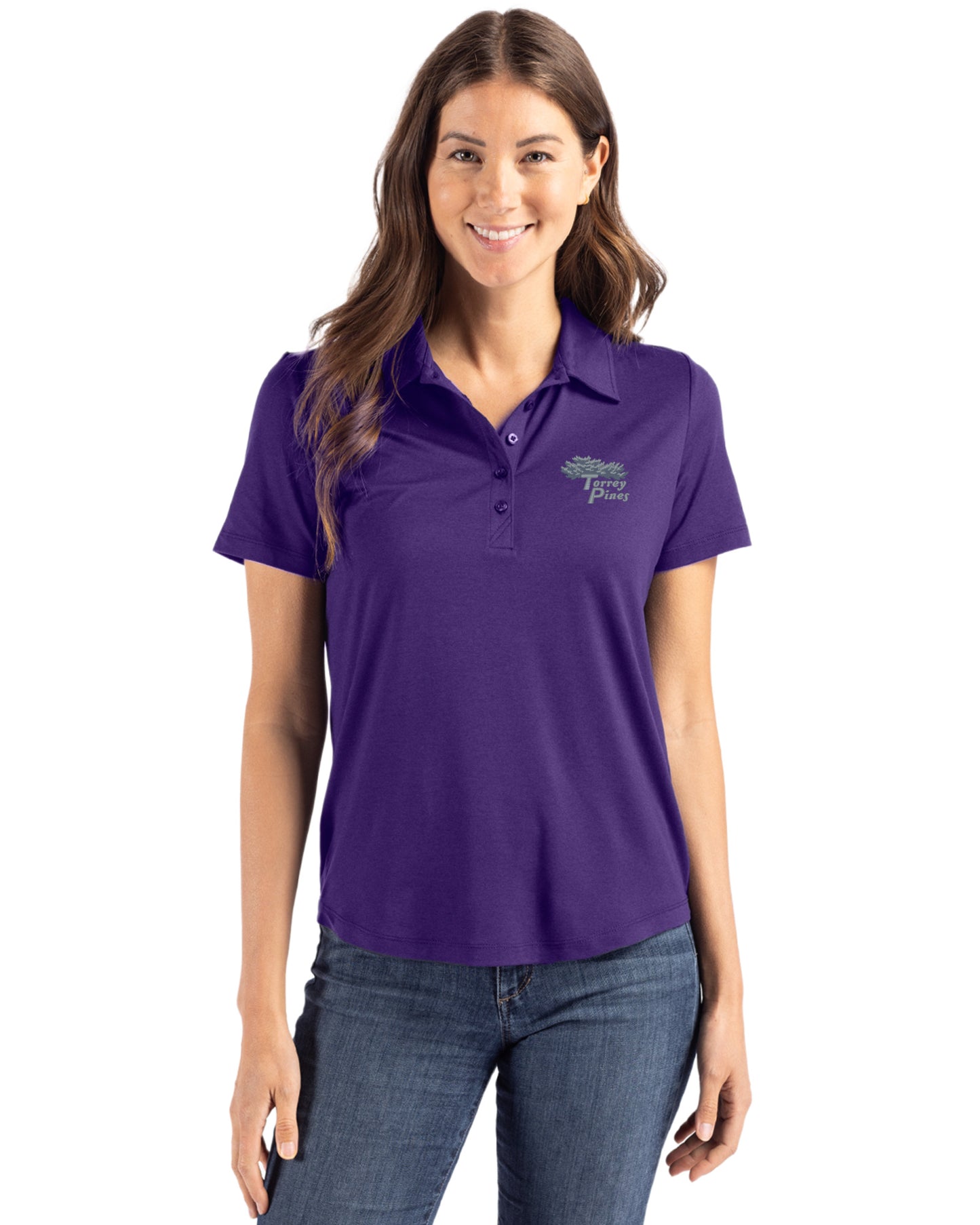 Torrey Pines Cutter & Buck Coastline Recycled Double Peached Womens Polo