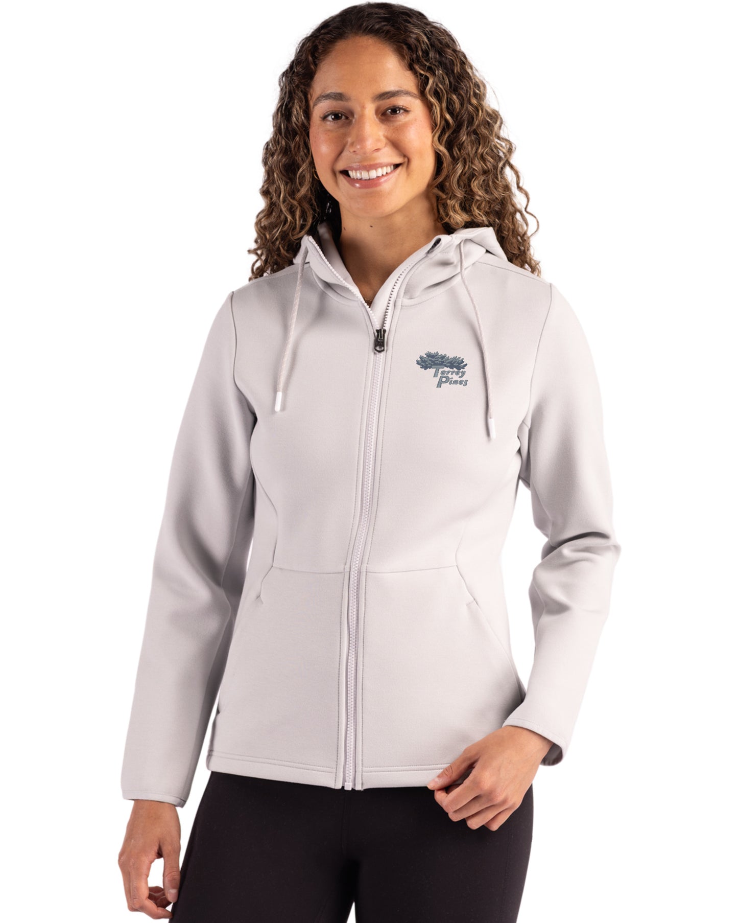 Torrey Pines Cutter & Buck Roam Recycled Buttery-Soft Knit Womens Full Zip Hooded Jacket