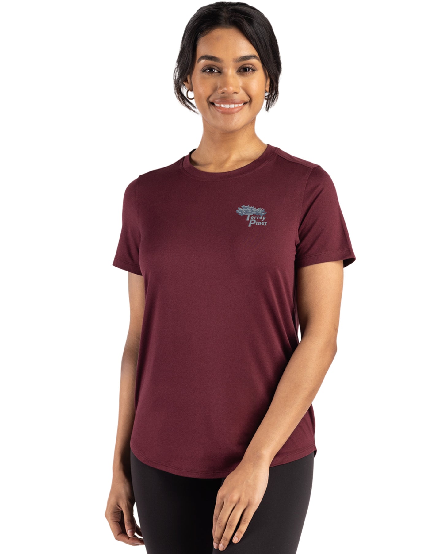 Torrey Pines Cutter & Buck Coastline Recycled Double Peached Womens Short Sleeve Tee