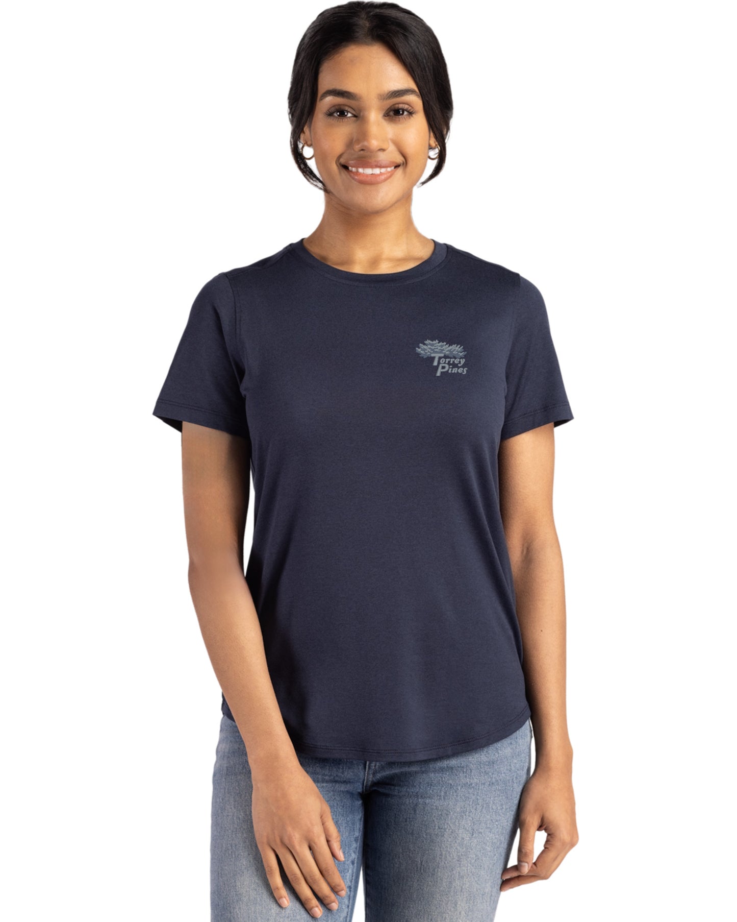 Torrey Pines Cutter & Buck Coastline Recycled Double Peached Womens Short Sleeve Tee