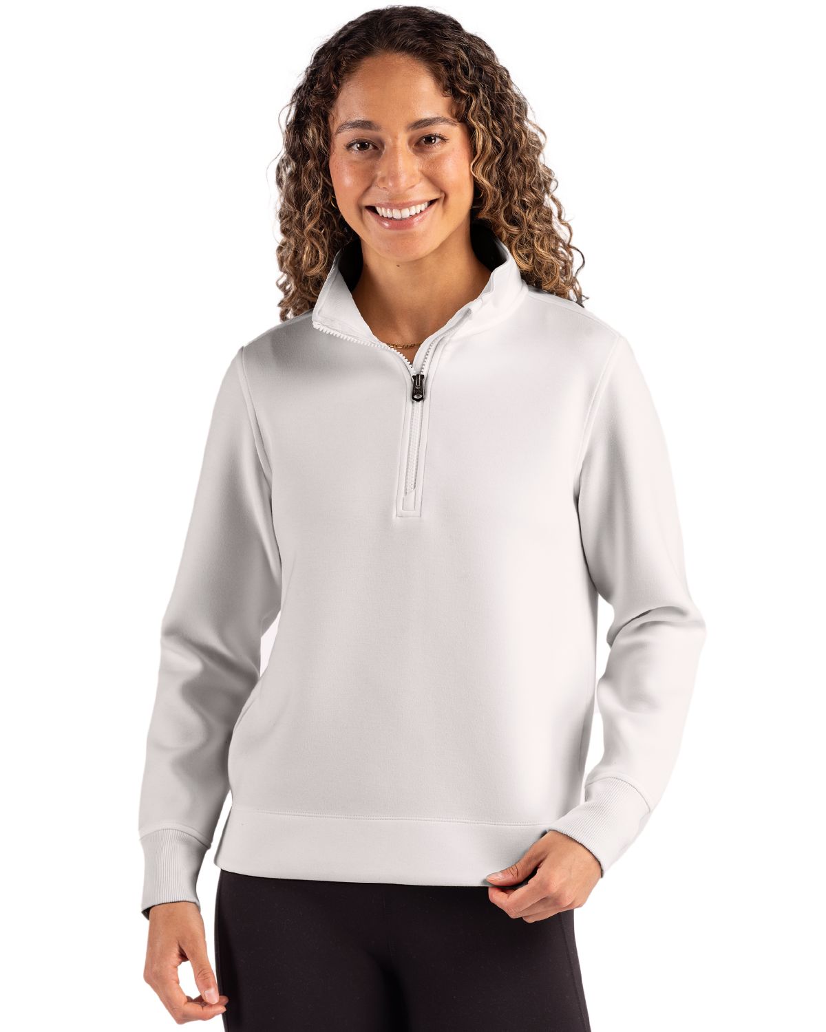 Cutter & Buck Roam Recycled Buttery-Soft Knit Womens Quarter Zip Pullover