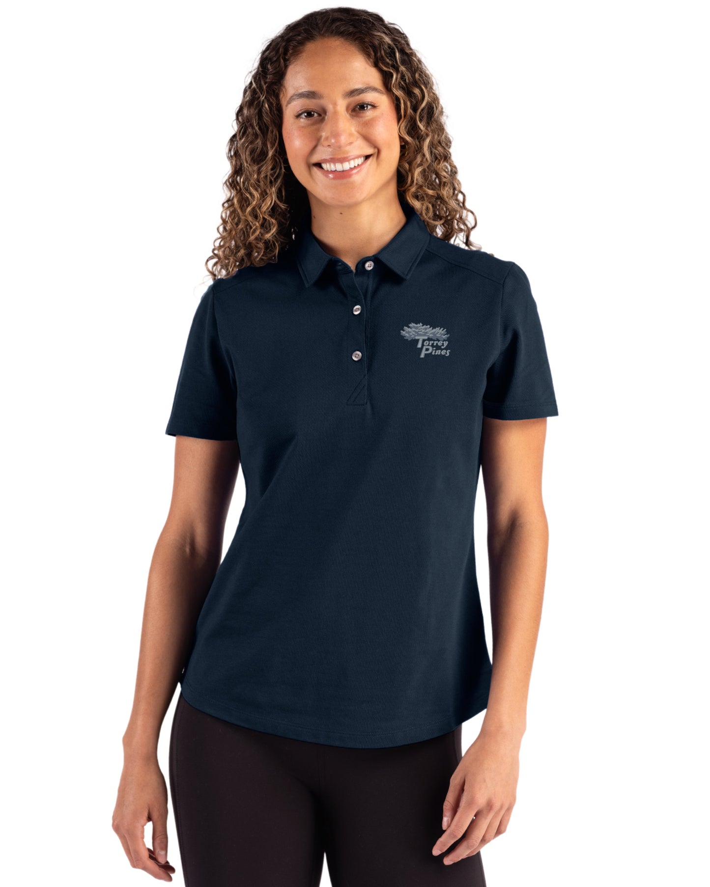 Torrey Pines Cutter & Buck Advantage Refresh Recycled Cotton-Blend Pique Womens Polo