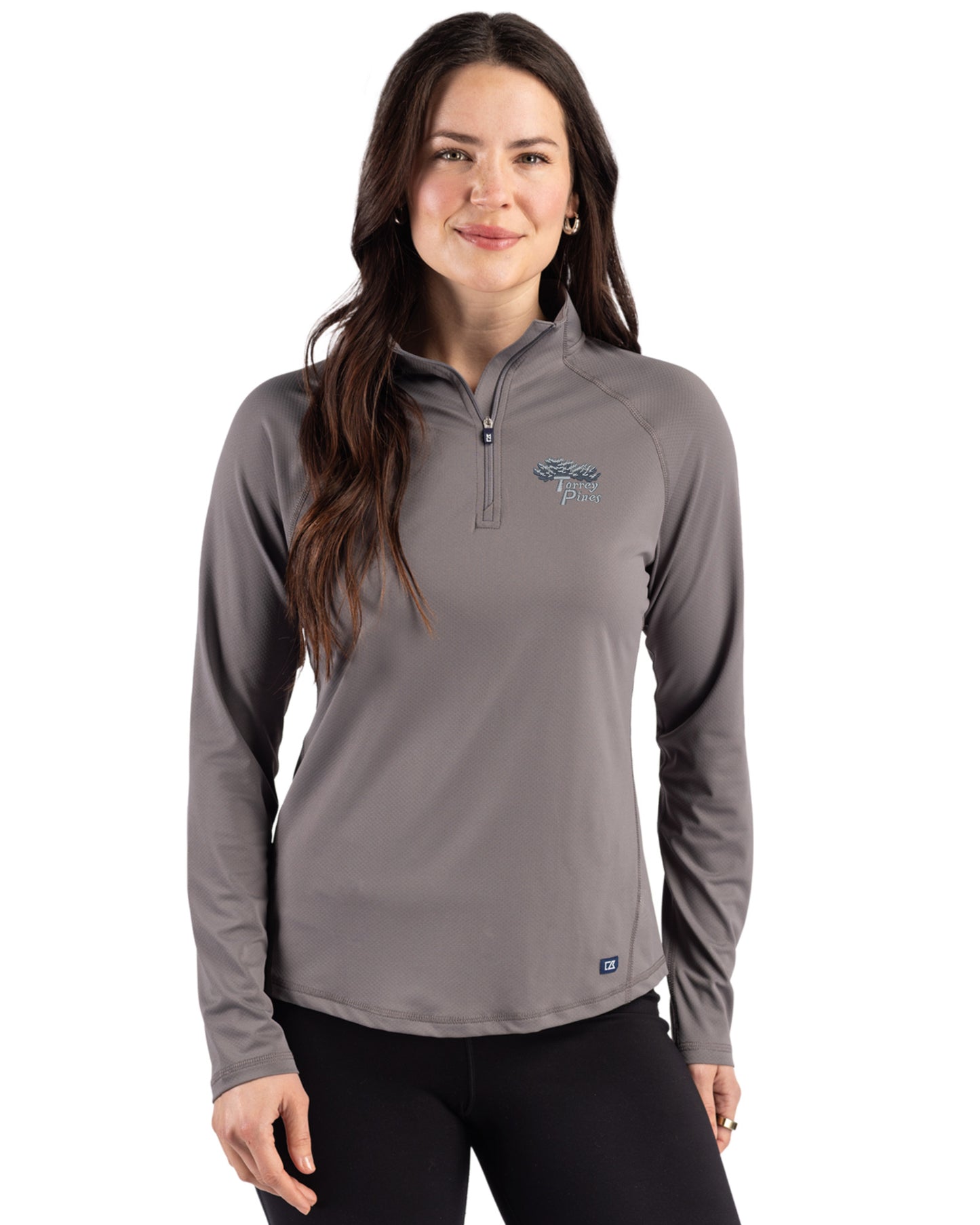 Torrey Pines Cutter & Buck Prospect Recycled Featherlight Stretch Womens Quarter Zip