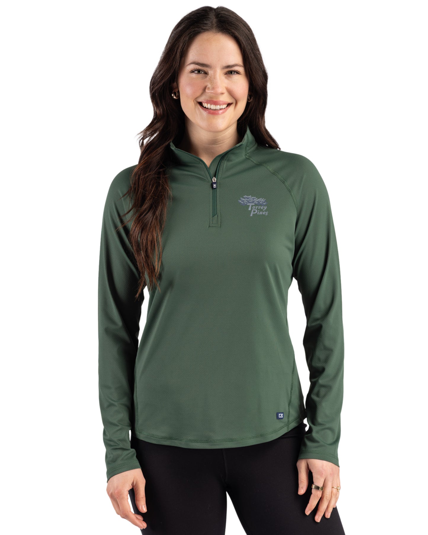 Torrey Pines Cutter & Buck Prospect Recycled Featherlight Stretch Womens Quarter Zip