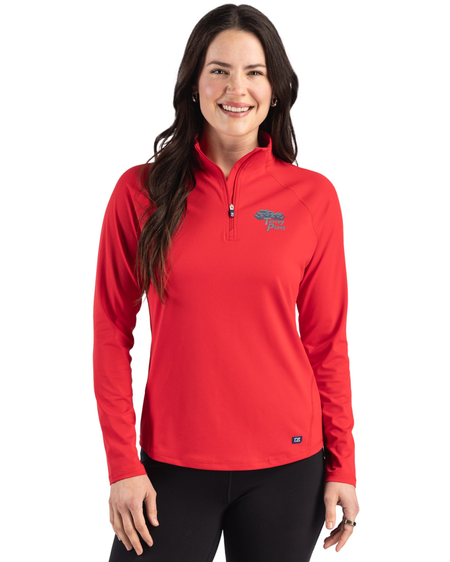 Torrey Pines Cutter & Buck Prospect Recycled Featherlight Stretch Womens Quarter Zip