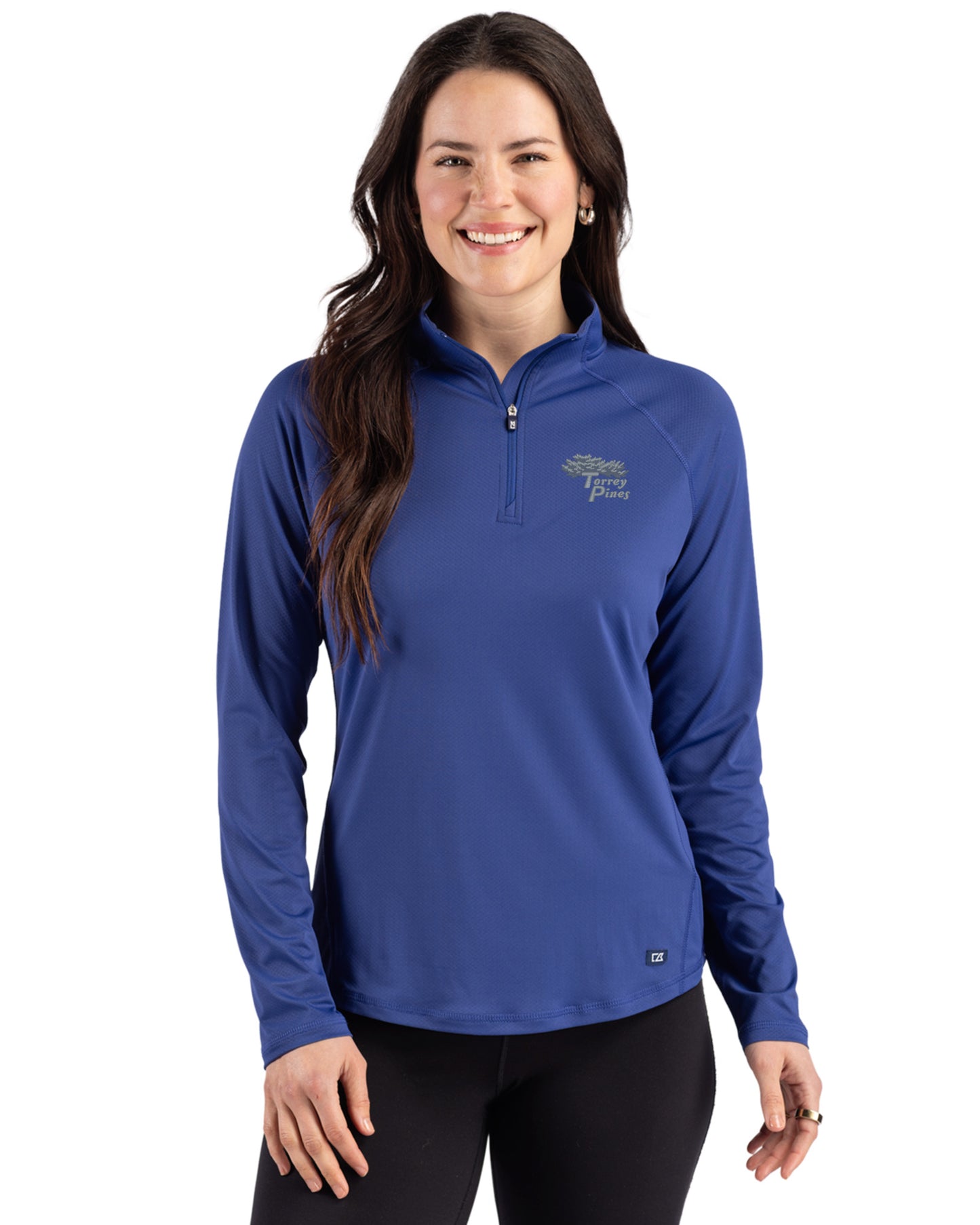 Torrey Pines Cutter & Buck Prospect Recycled Featherlight Stretch Womens Quarter Zip