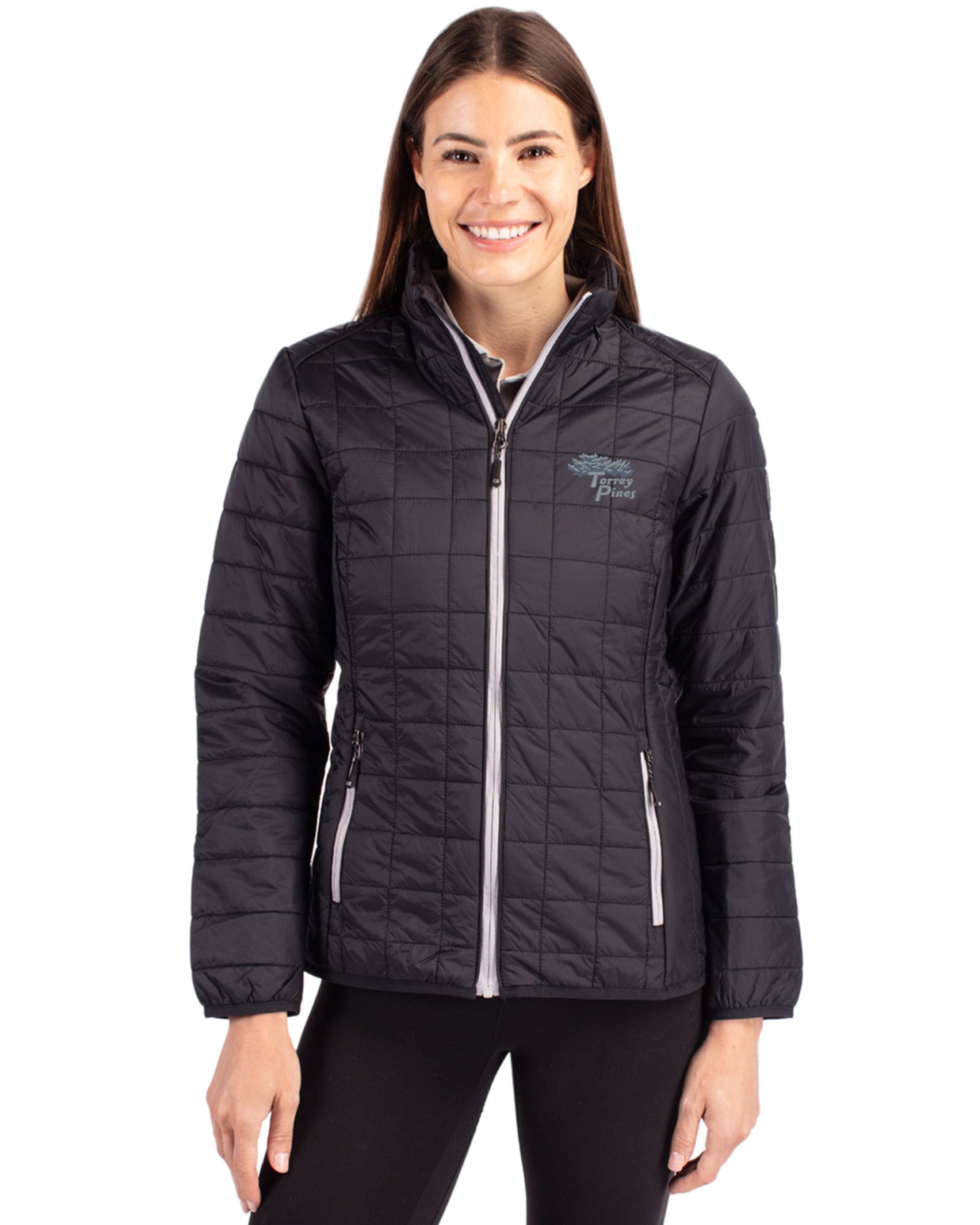 Torrey Pines Cutter & Buck Rainier Recycled Insulated Puffer Womens Full Zip Jacket