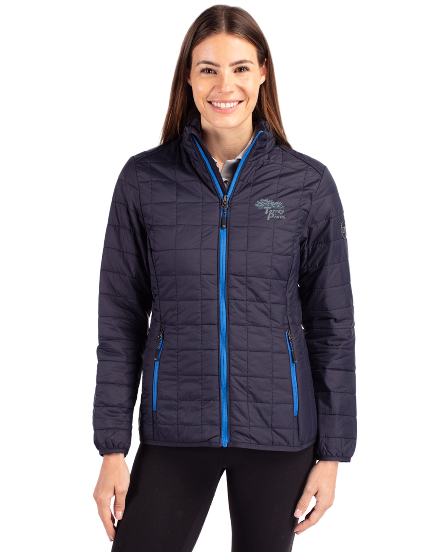Torrey Pines Cutter & Buck Rainier Recycled Insulated Puffer Womens Full Zip Jacket