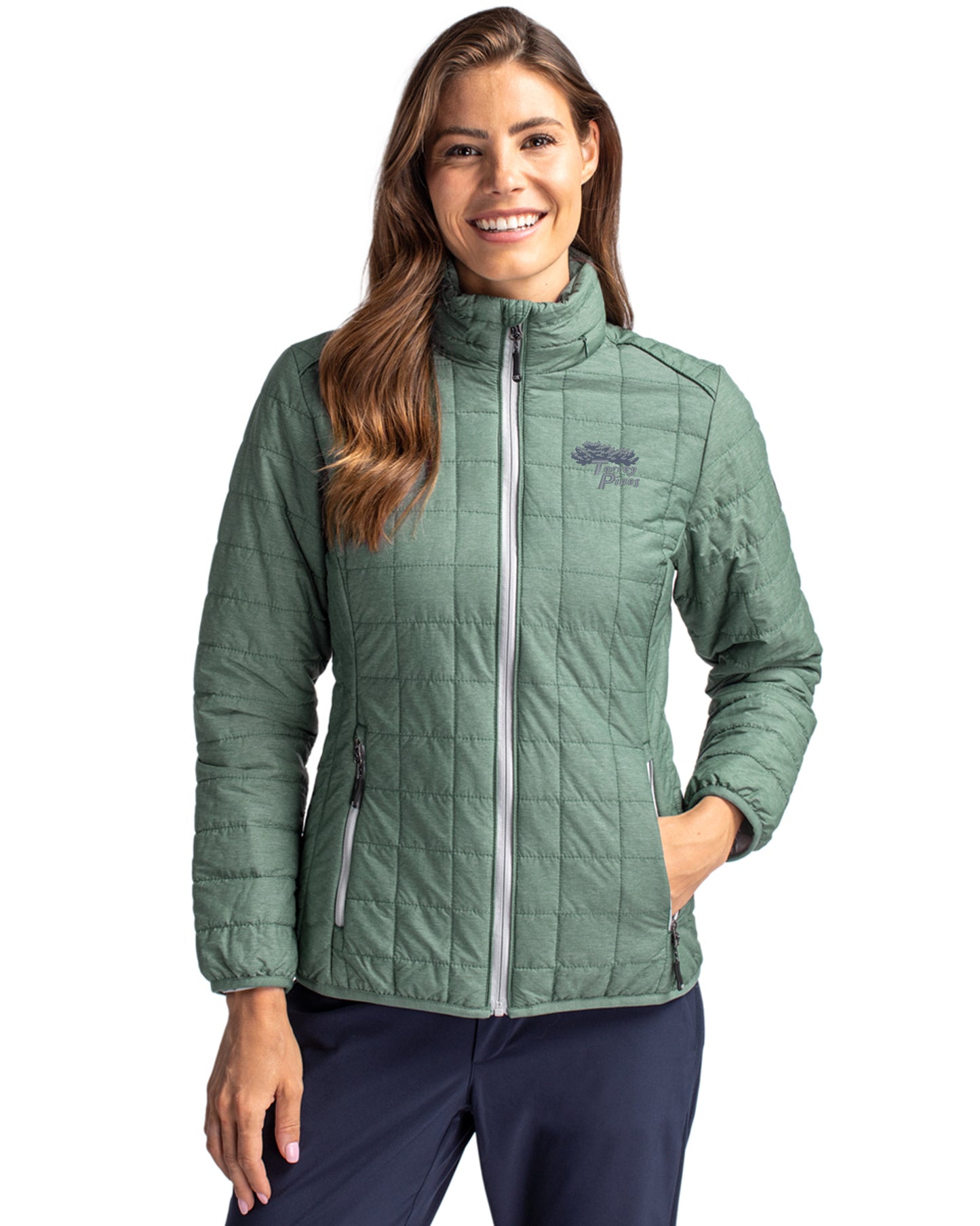 Torrey Pines Cutter & Buck Rainier Recycled Insulated Puffer Womens Full Zip Jacket