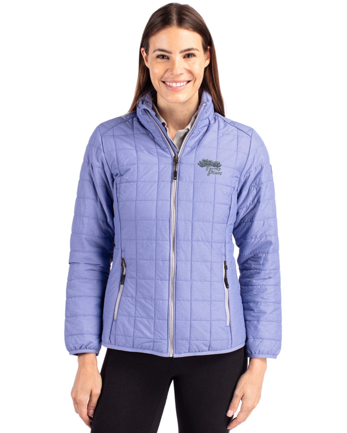 Torrey Pines Cutter & Buck Rainier Recycled Insulated Puffer Womens Full Zip Jacket