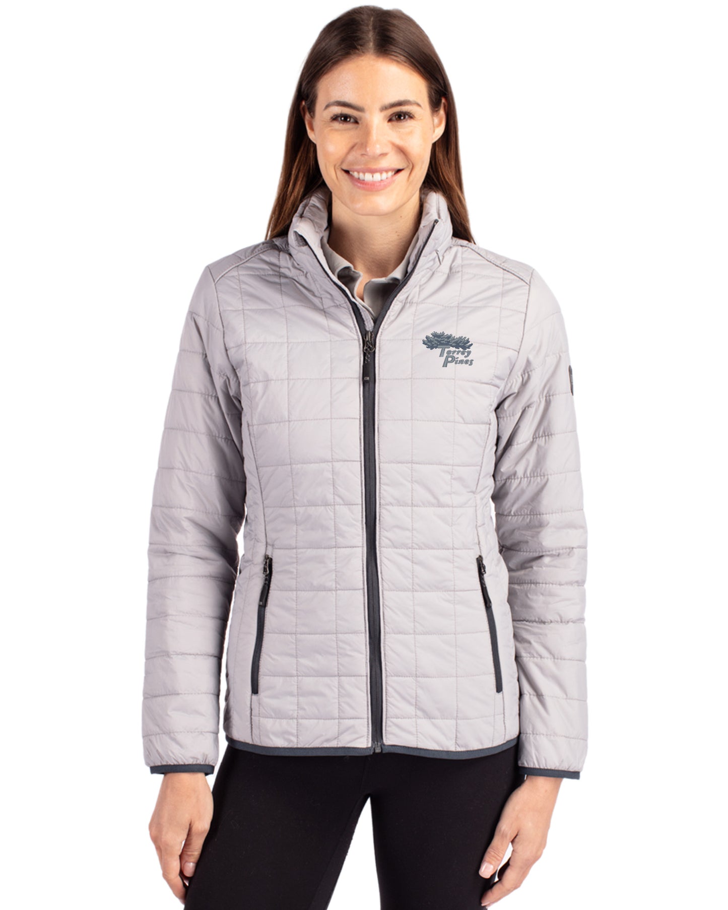 Torrey Pines Cutter & Buck Rainier Recycled Insulated Puffer Womens Full Zip Jacket