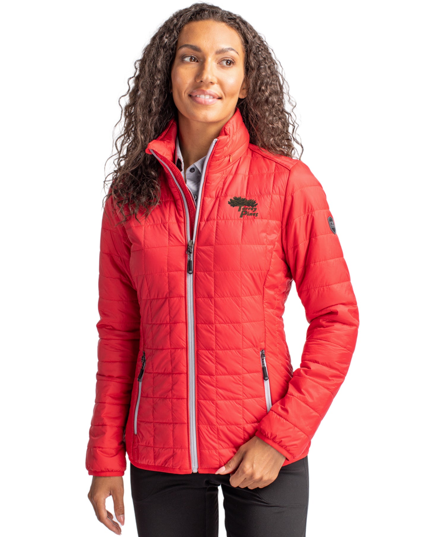 Torrey Pines Cutter & Buck Rainier Recycled Insulated Puffer Womens Full Zip Jacket