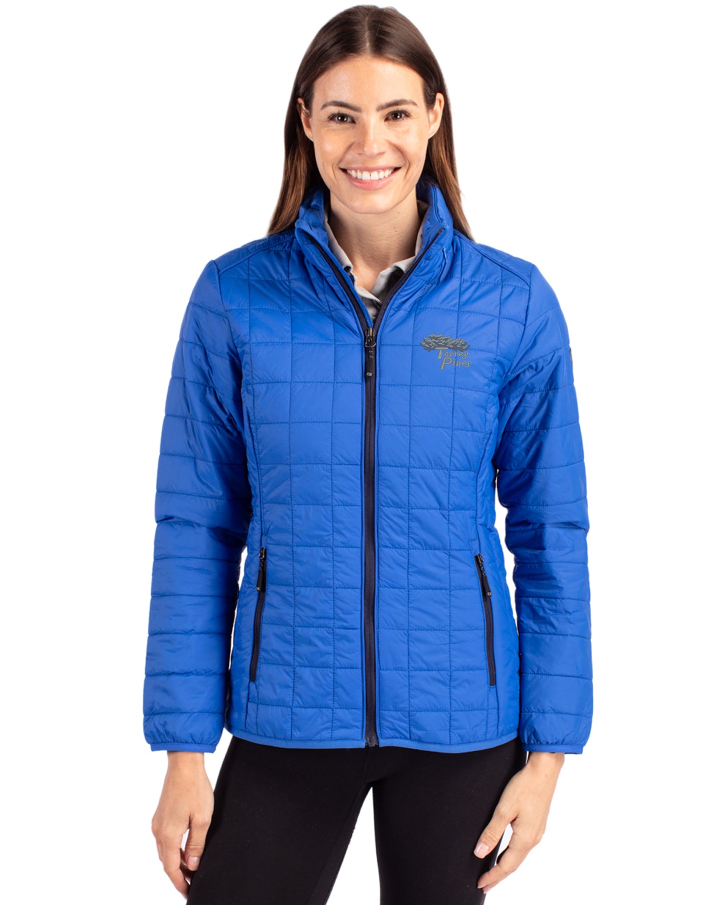 Torrey Pines Cutter & Buck Rainier Recycled Insulated Puffer Womens Full Zip Jacket