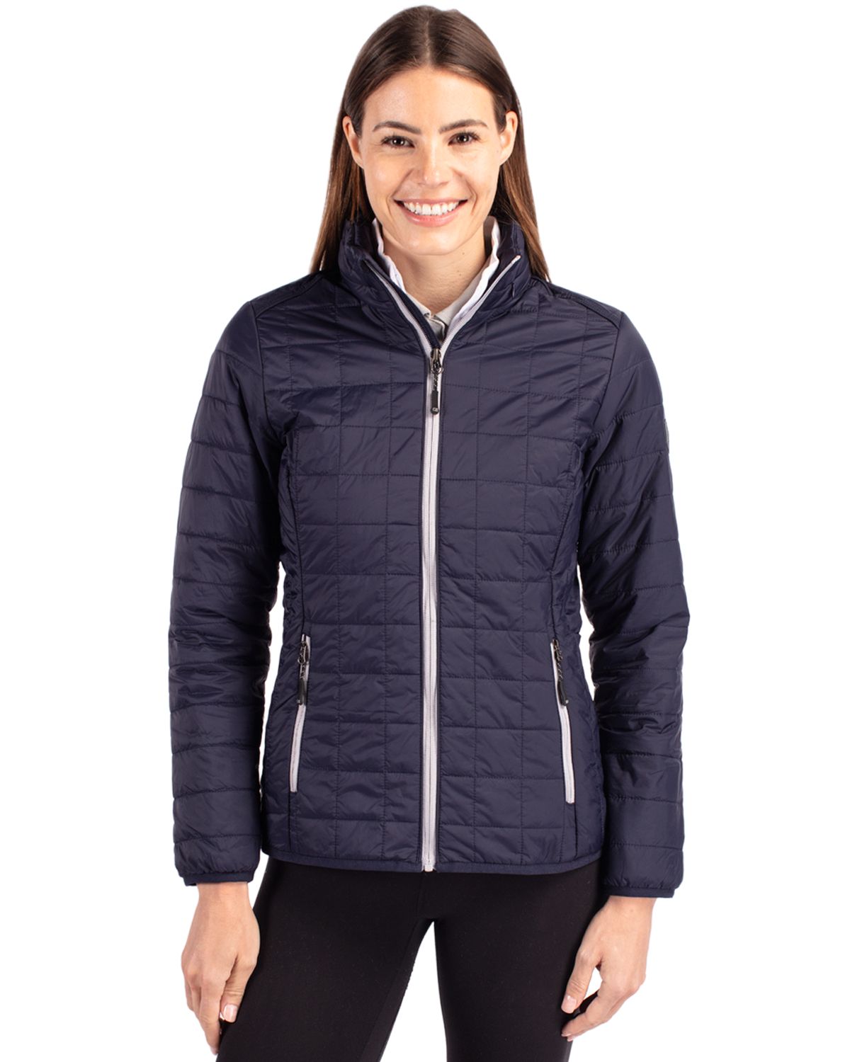 Cutter & Buck Rainier Recycled Insulated Puffer Womens Full Zip Jacket
