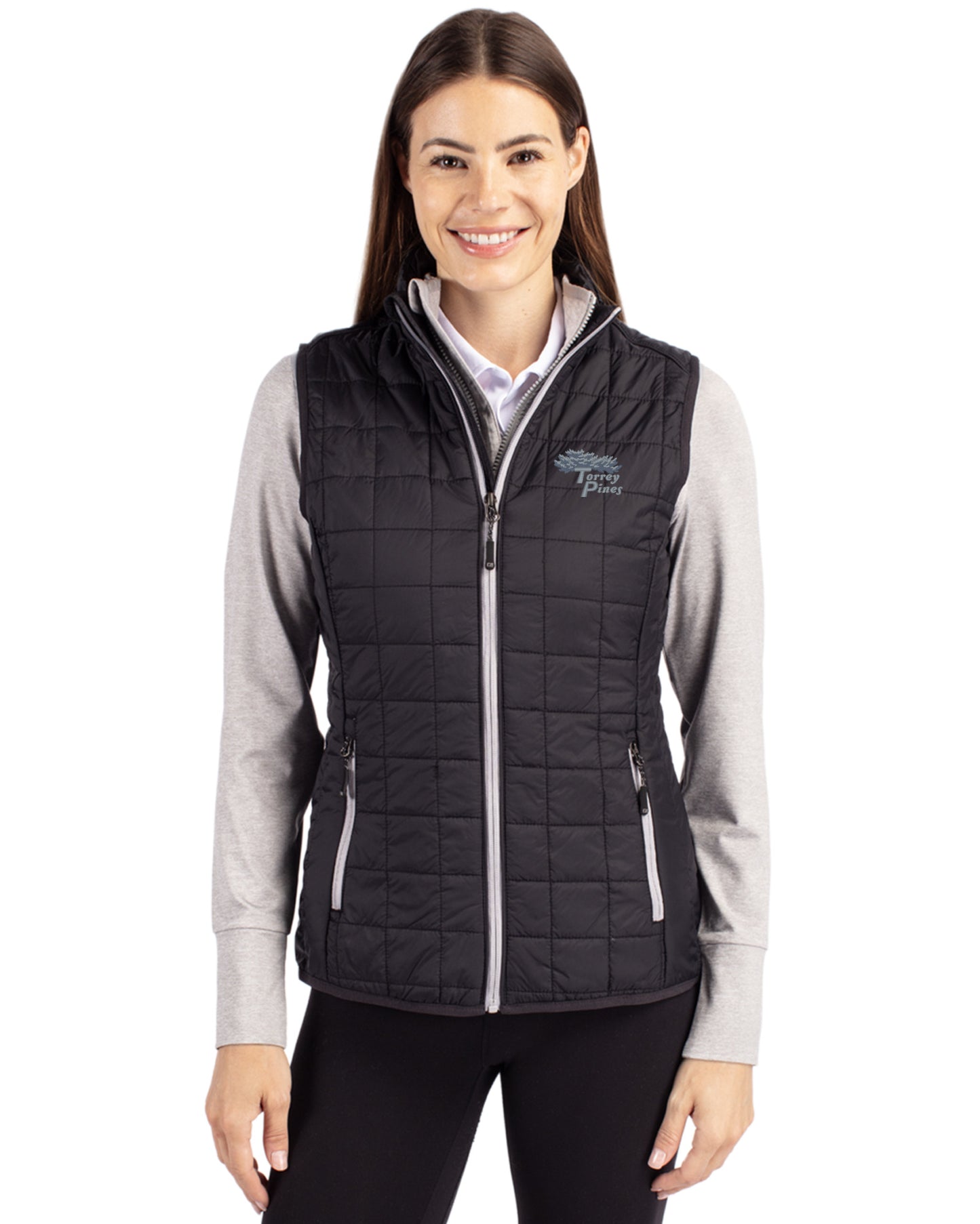 Torrey Pines Cutter & Buck Rainier Recycled Insulated Puffer Womens Full Zip Vest