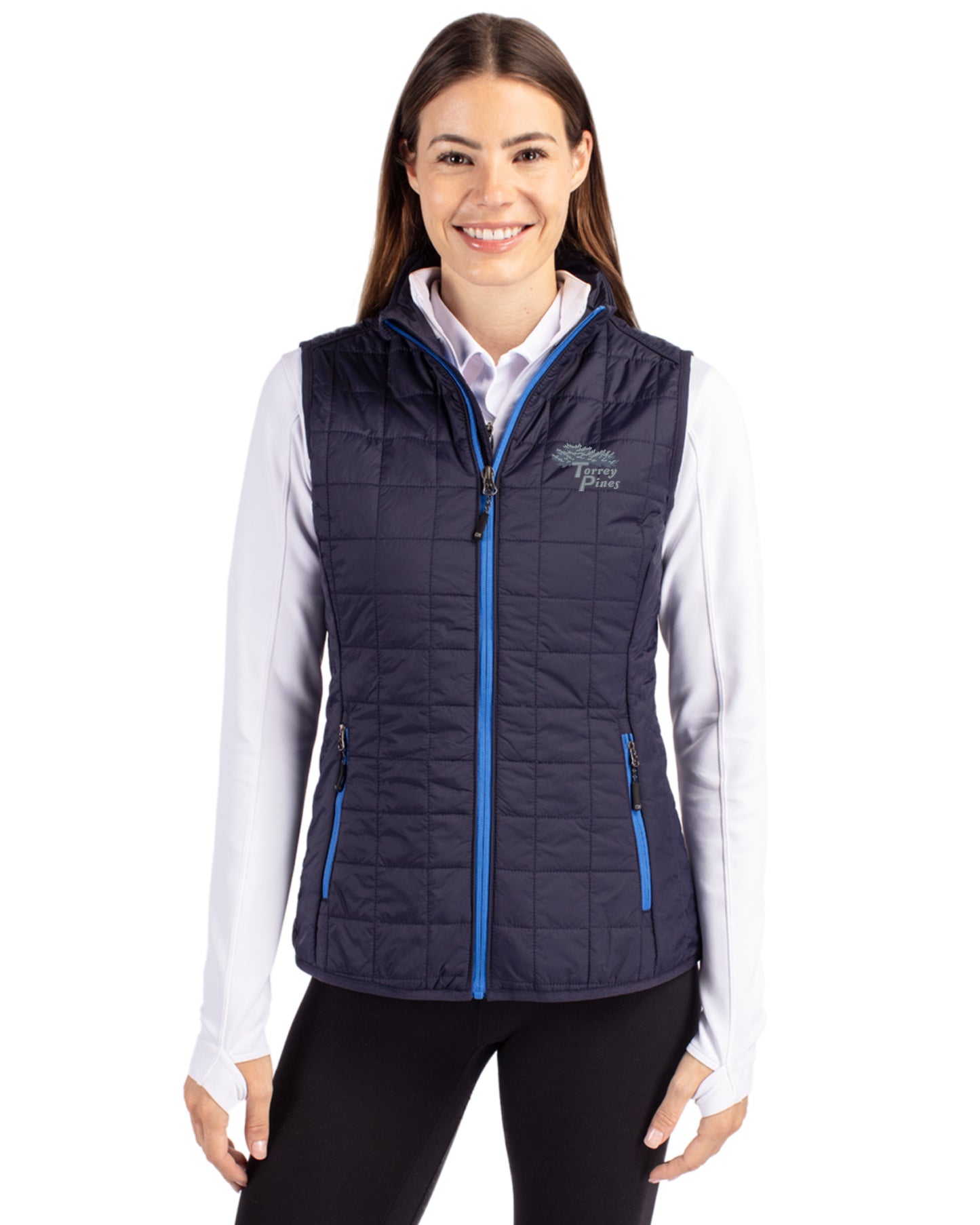 Torrey Pines Cutter & Buck Rainier Recycled Insulated Puffer Womens Full Zip Vest