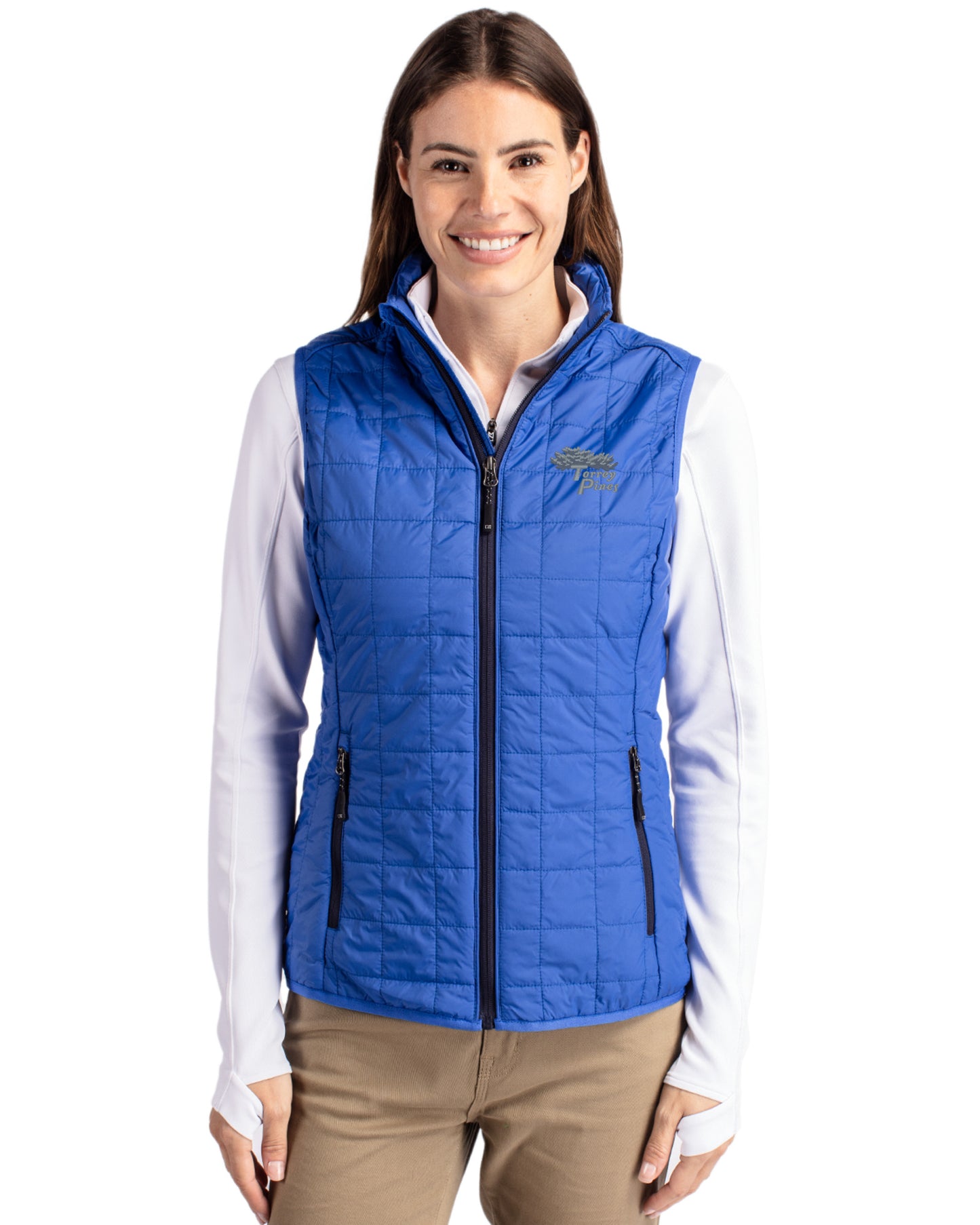 Torrey Pines Cutter & Buck Rainier Recycled Insulated Puffer Womens Full Zip Vest