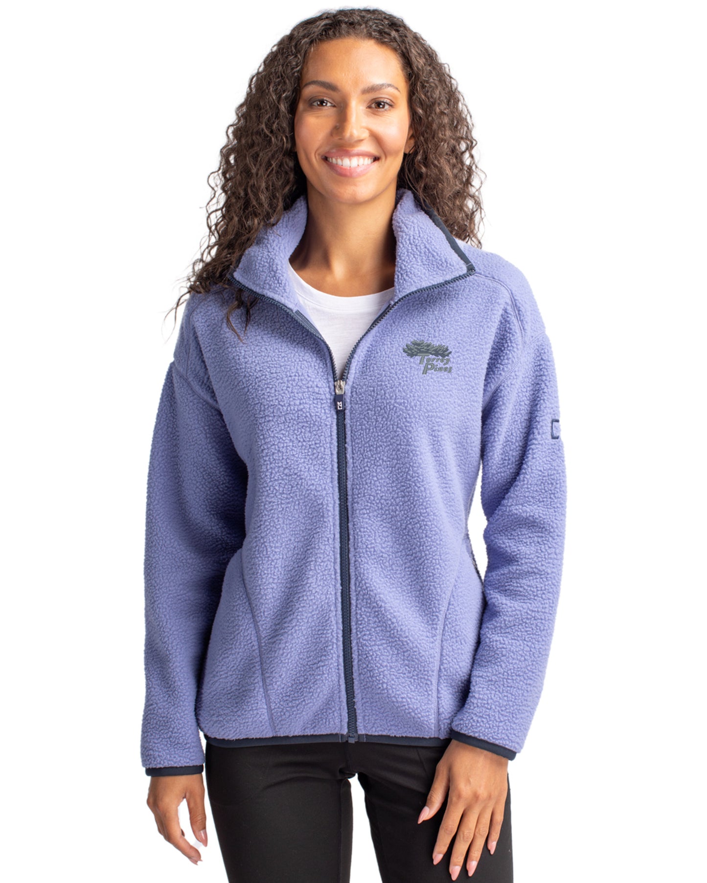 Torrey Pines Cutter & Buck Cascade Epic Comfort Recycled Sherpa Fleece Womens Full Zip Jacket