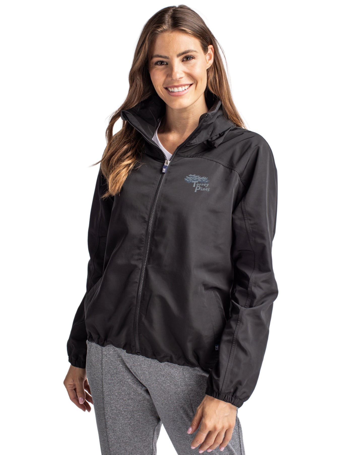 Torrey Pines Cutter & Buck Charter Recycled Packable Womens Full Zip Jacket