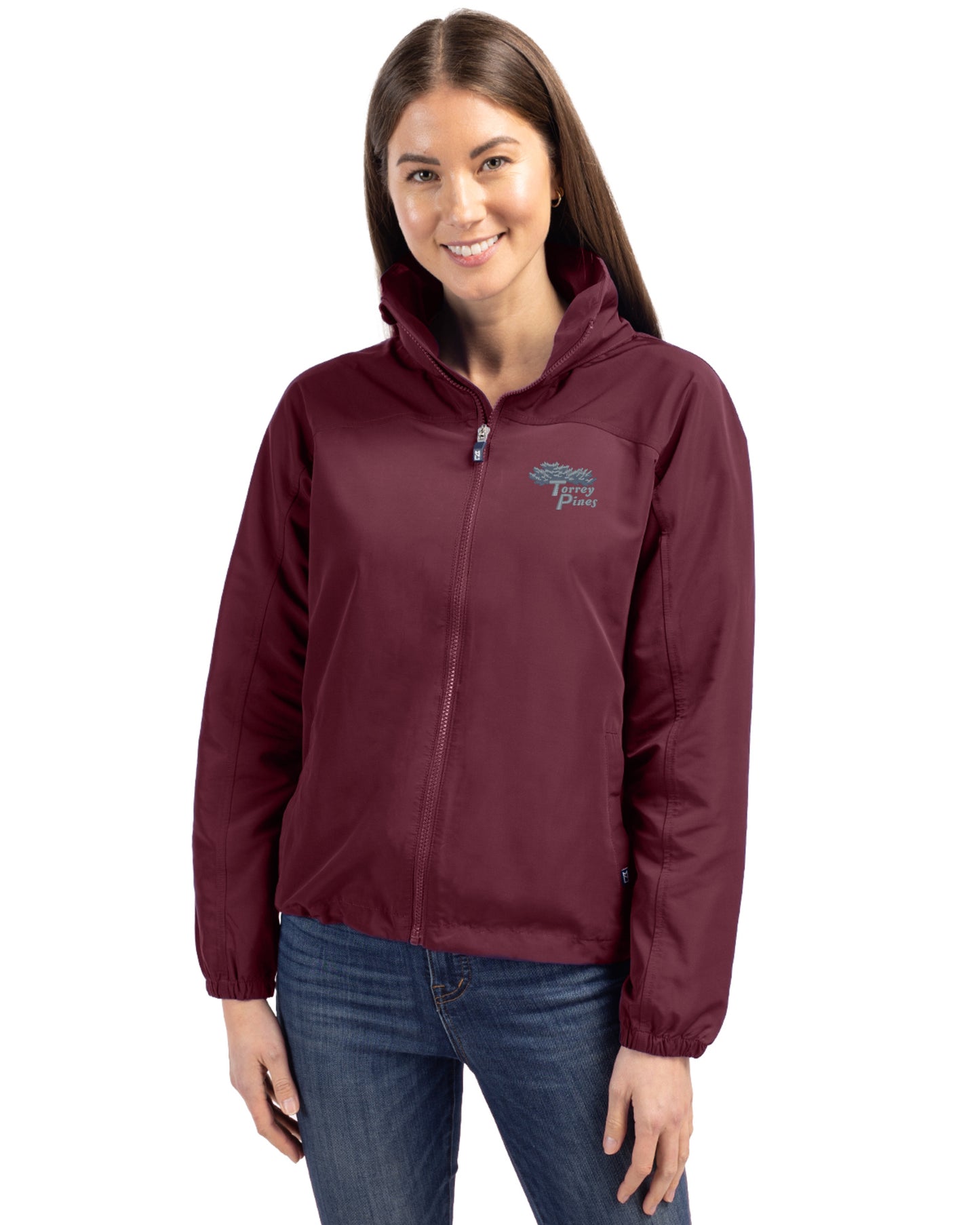 Torrey Pines Cutter & Buck Charter Recycled Packable Womens Full Zip Jacket