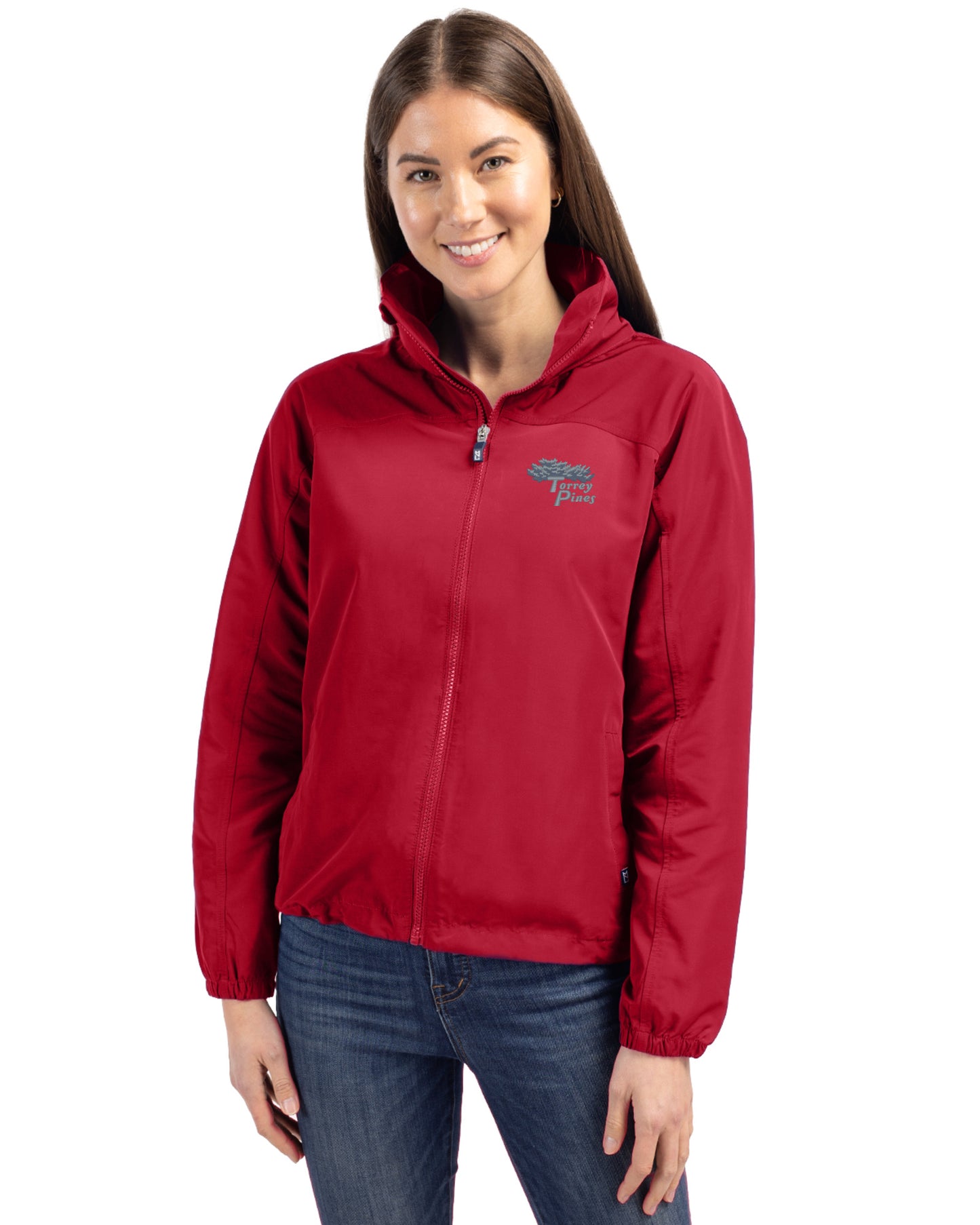Torrey Pines Cutter & Buck Charter Recycled Packable Womens Full Zip Jacket