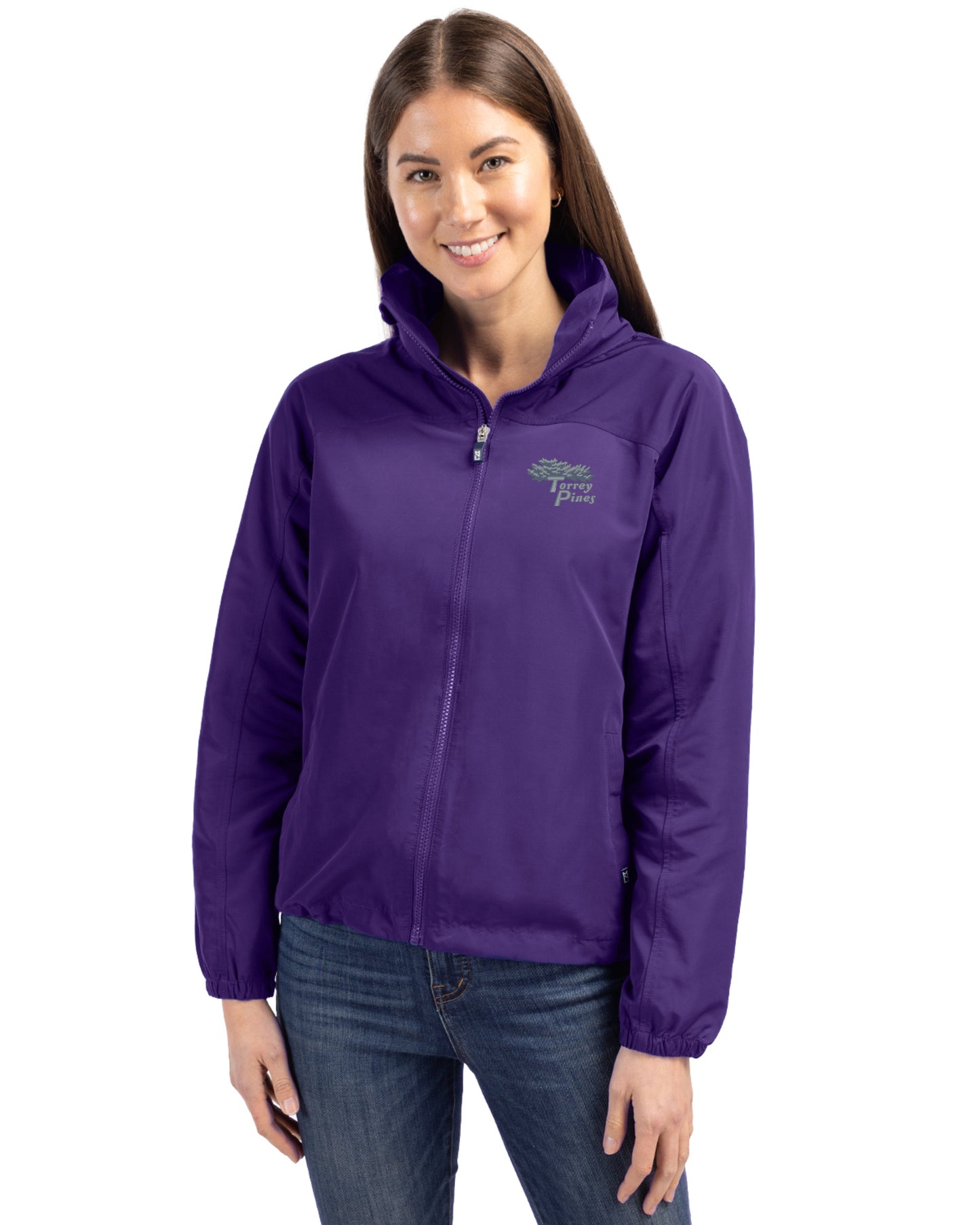 Torrey Pines Cutter & Buck Charter Recycled Packable Womens Full Zip Jacket