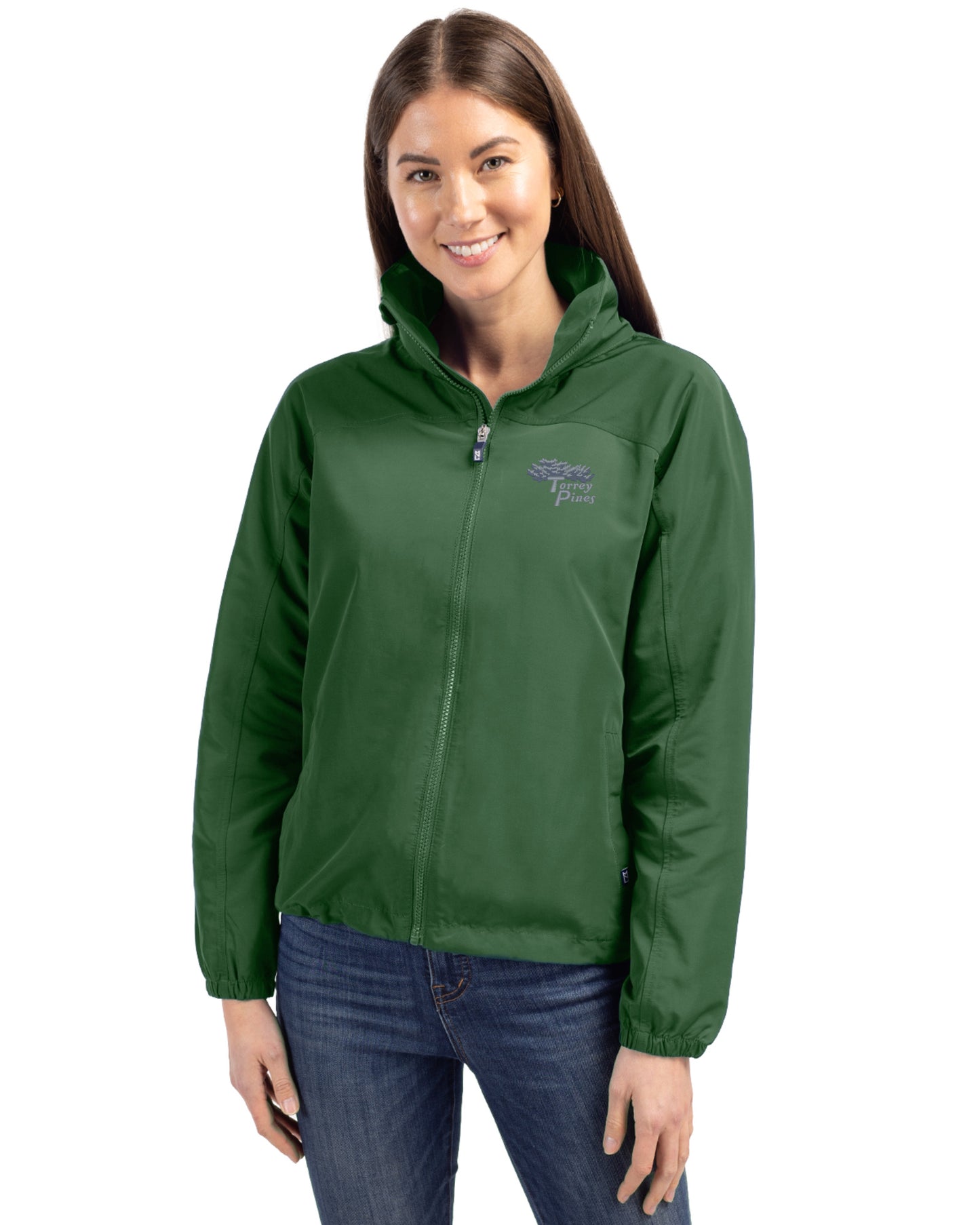 Torrey Pines Cutter & Buck Charter Recycled Packable Womens Full Zip Jacket