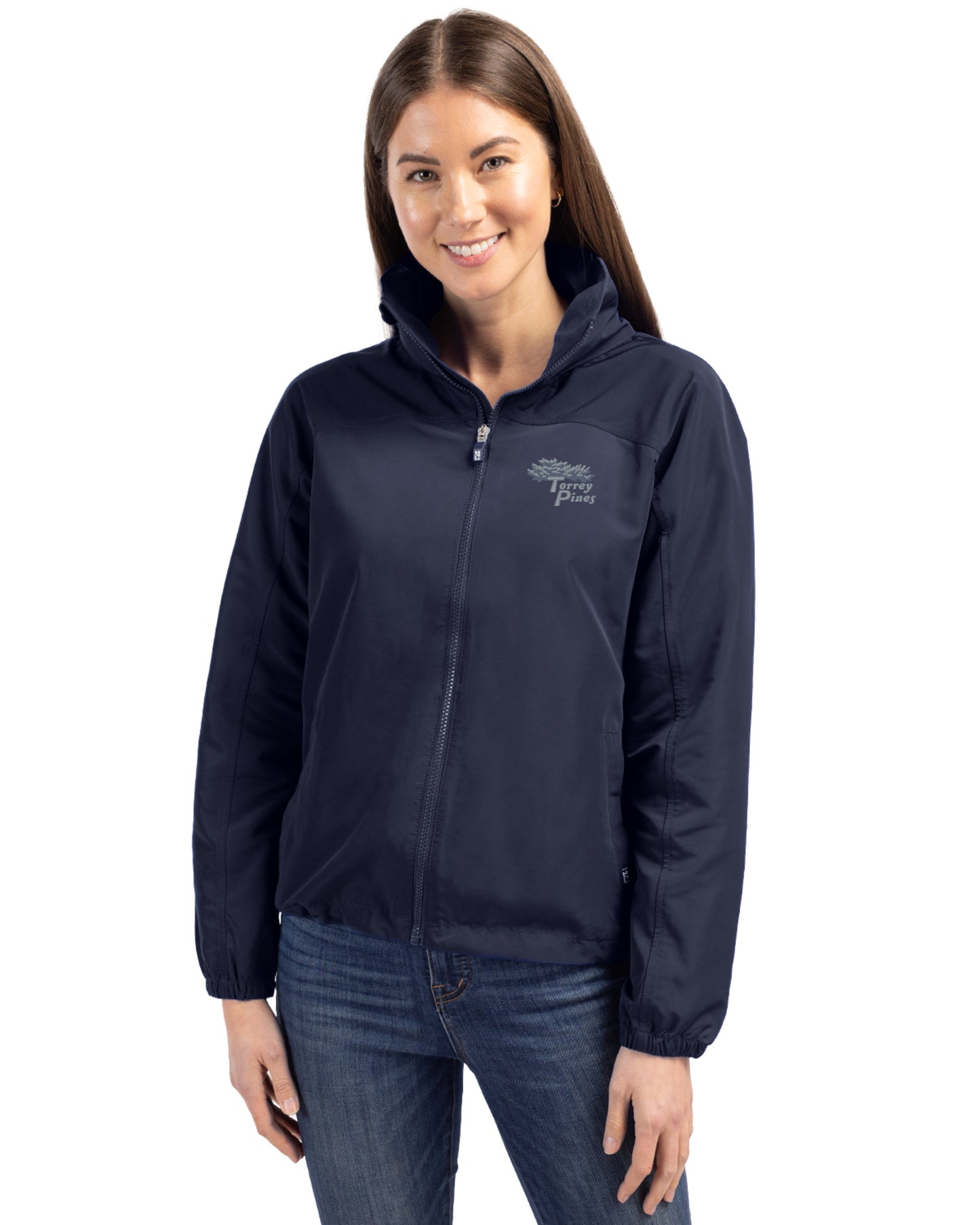 Torrey Pines Cutter & Buck Charter Recycled Packable Womens Full Zip Jacket