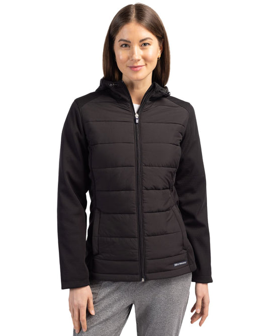 Cutter & Buck Evoke RecycledHoneycombFleeceWomensHybrid Full Zip Jacket