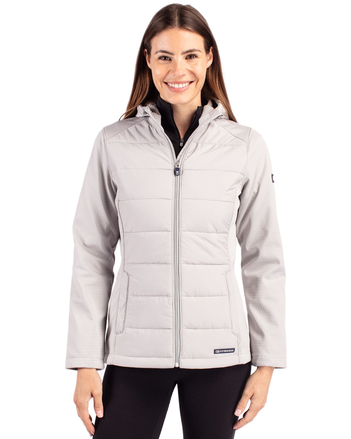 Cutter & Buck Evoke RecycledHoneycombFleeceWomensHybrid Full Zip Jacket