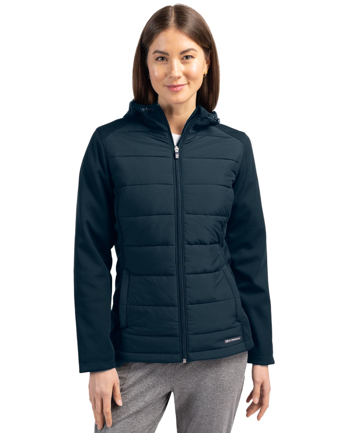 Cutter & Buck Evoke RecycledHoneycombFleeceWomensHybrid Full Zip Jacket