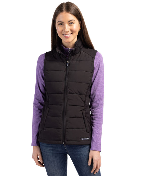 Cutter & Buck Evoke RecycledHoneycombFleeceWomensHybrid Full Zip Vest
