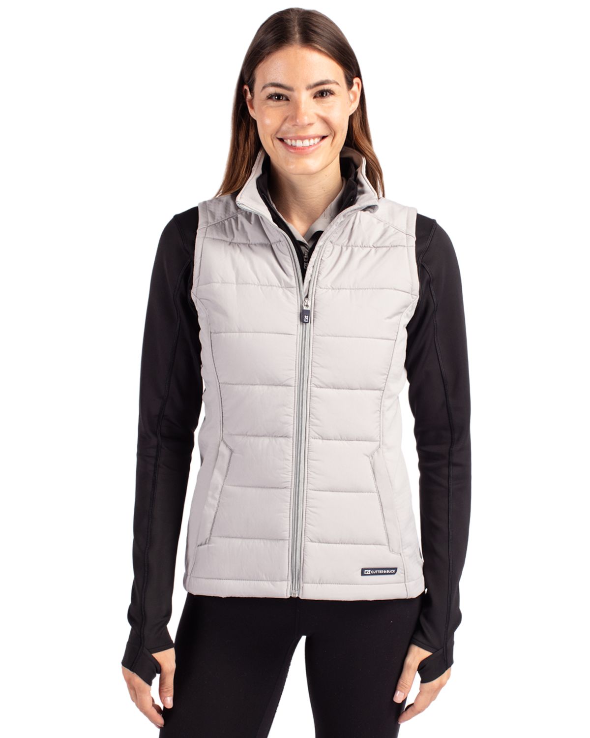 Cutter & Buck Evoke RecycledHoneycombFleeceWomensHybrid Full Zip Vest