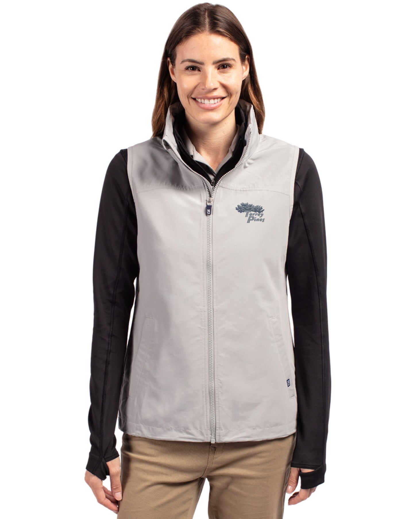 Torrey Pines Cutter & Buck Charter Recycled Packable Womens Full Zip Vest