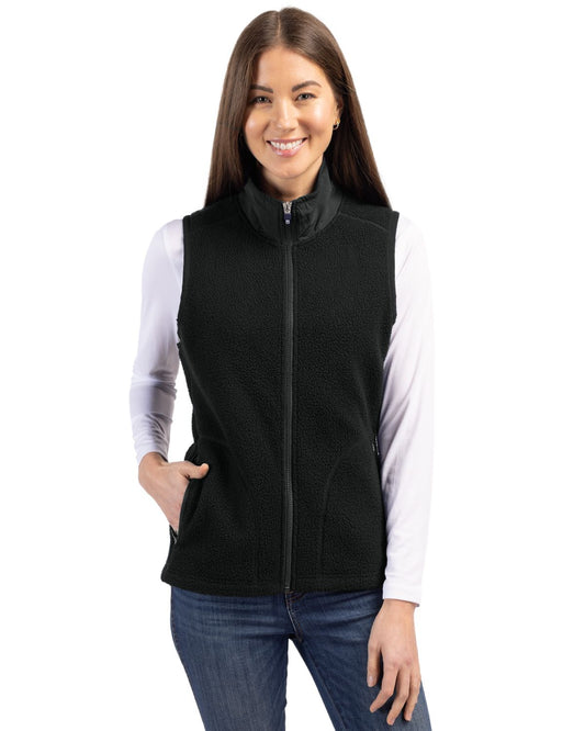 Cutter & Buck Cascade Epic Comfort Recycled Sherpa Fleece Womens Full Zip Vest