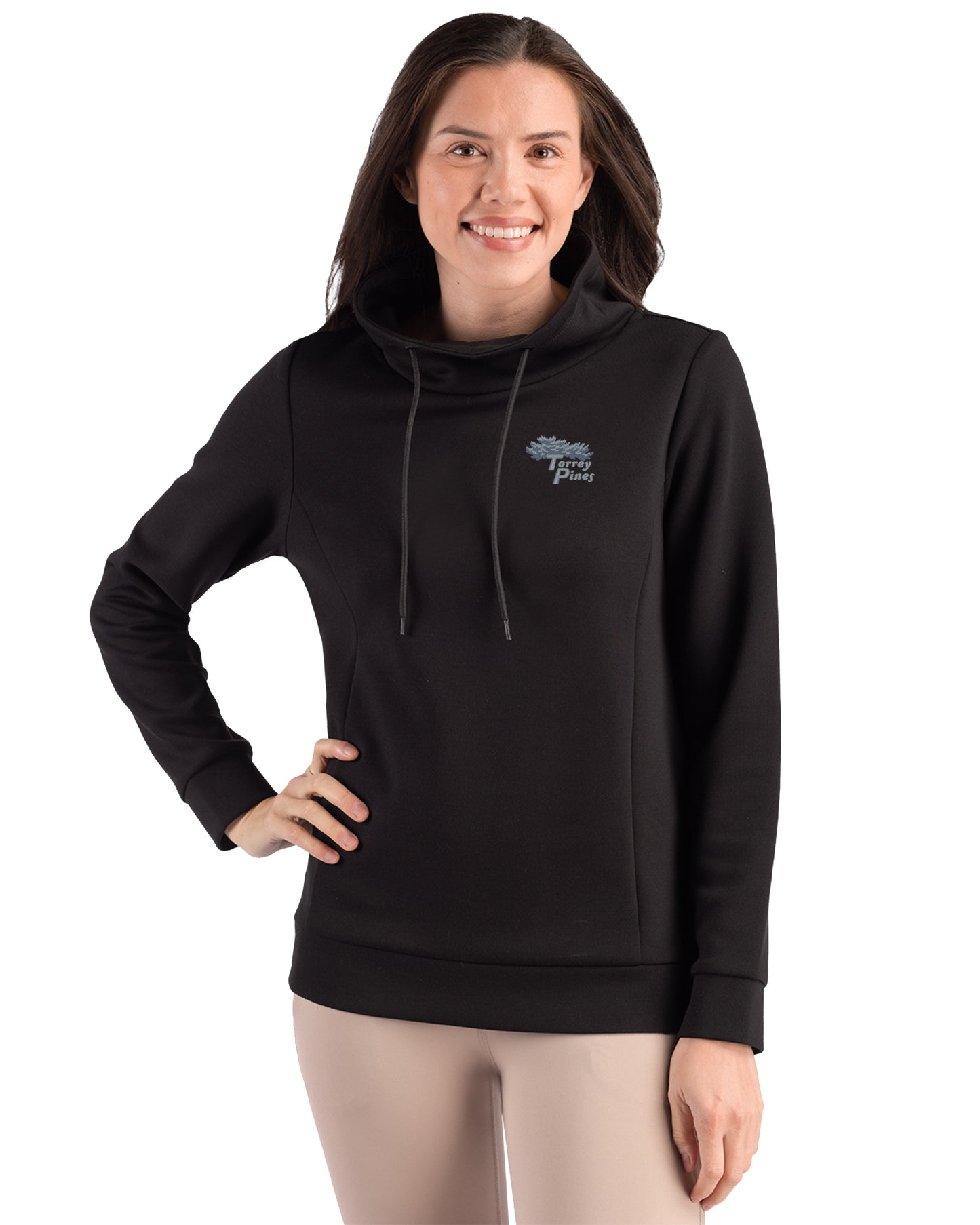 Torrey Pines Clique Haven Recycled Womens High Collar Pullover Sweatshirt