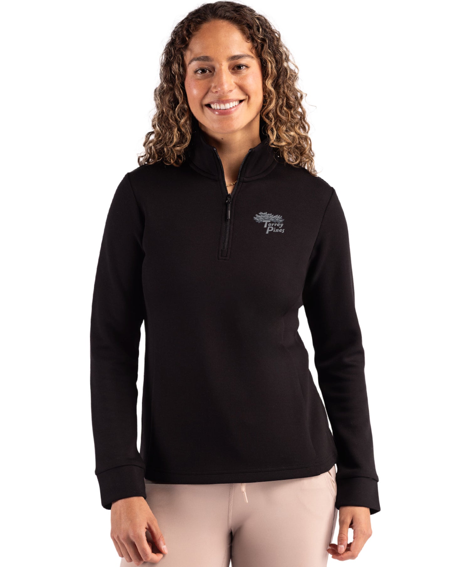 Torrey Pines Clique Haven Recycled Womens Quarter Zip Sweatshirt