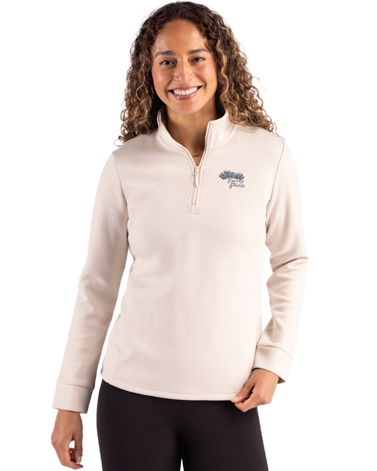 Torrey Pines Clique Haven Recycled Womens Quarter Zip Sweatshirt